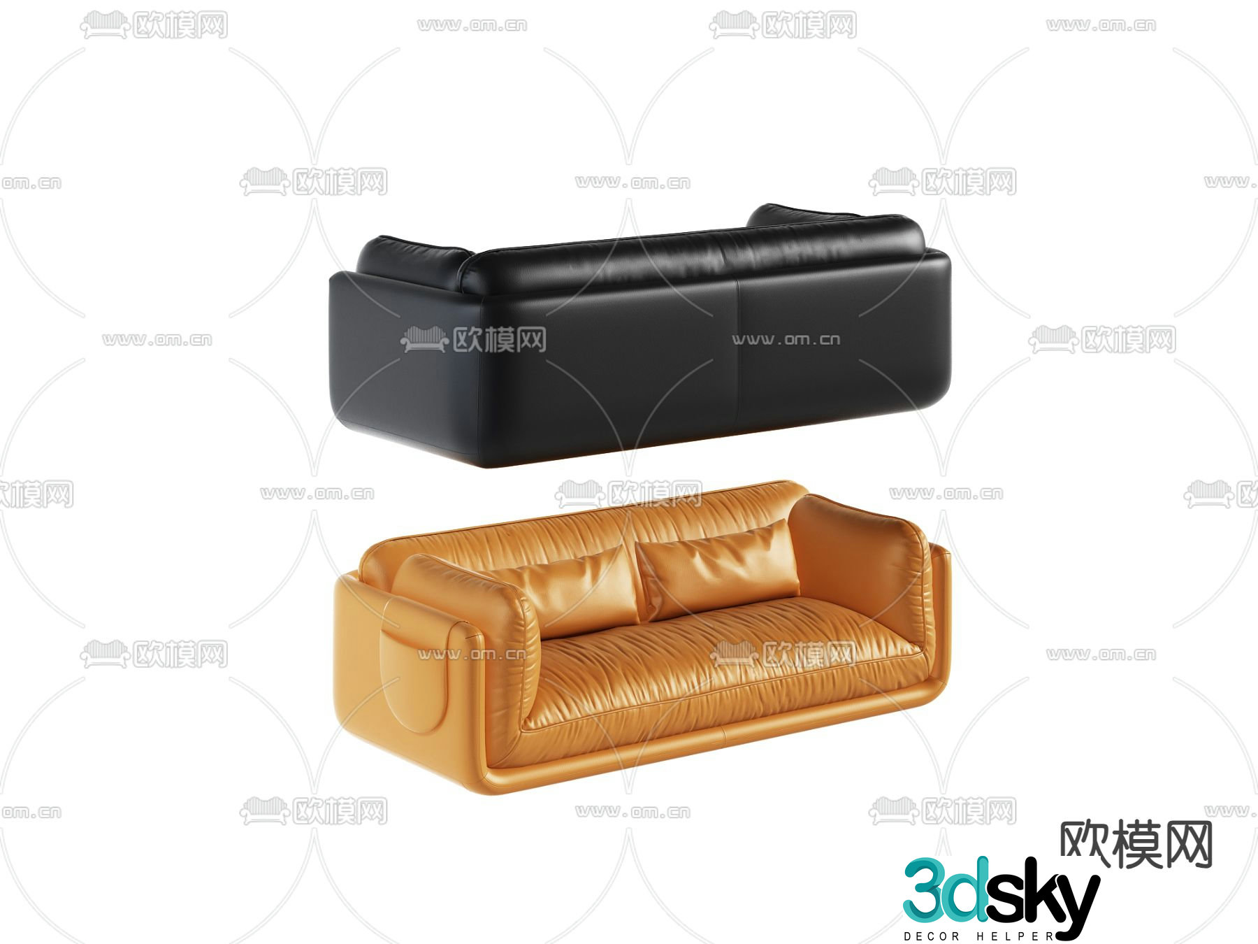 Leather sofa 3d model