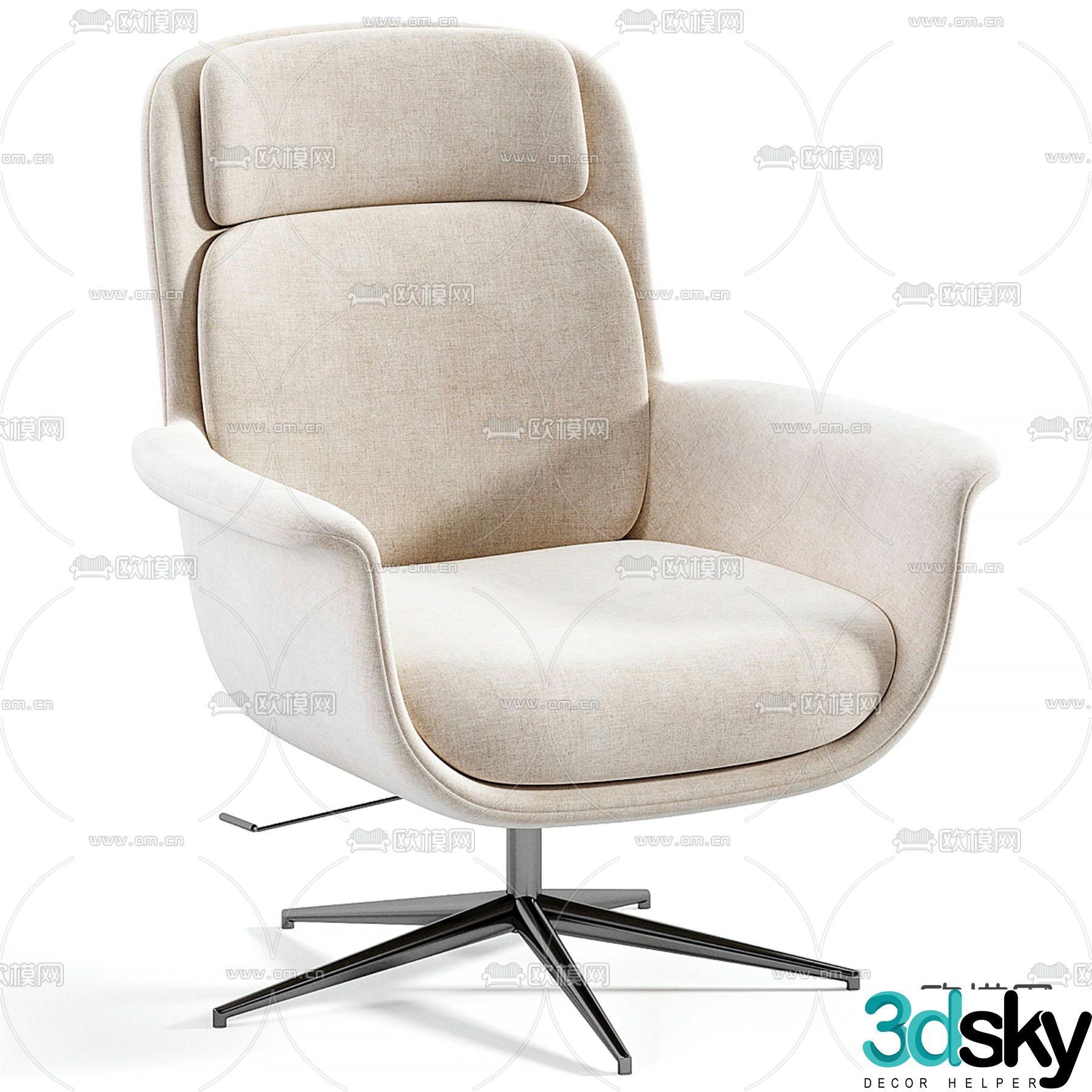 Swivel leisure chair 3d model