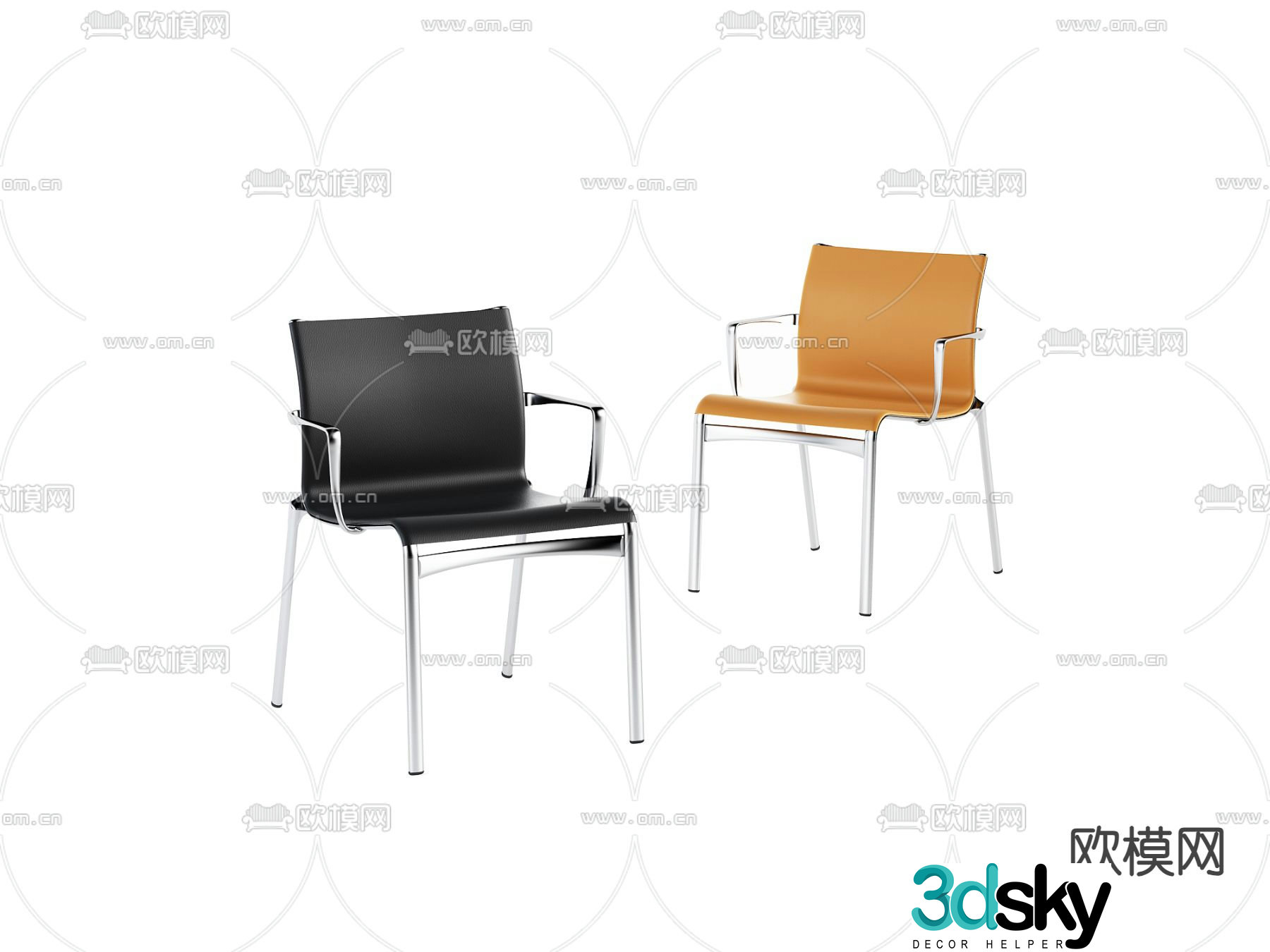 Modern seat office chair single chair leisure chair 3d model