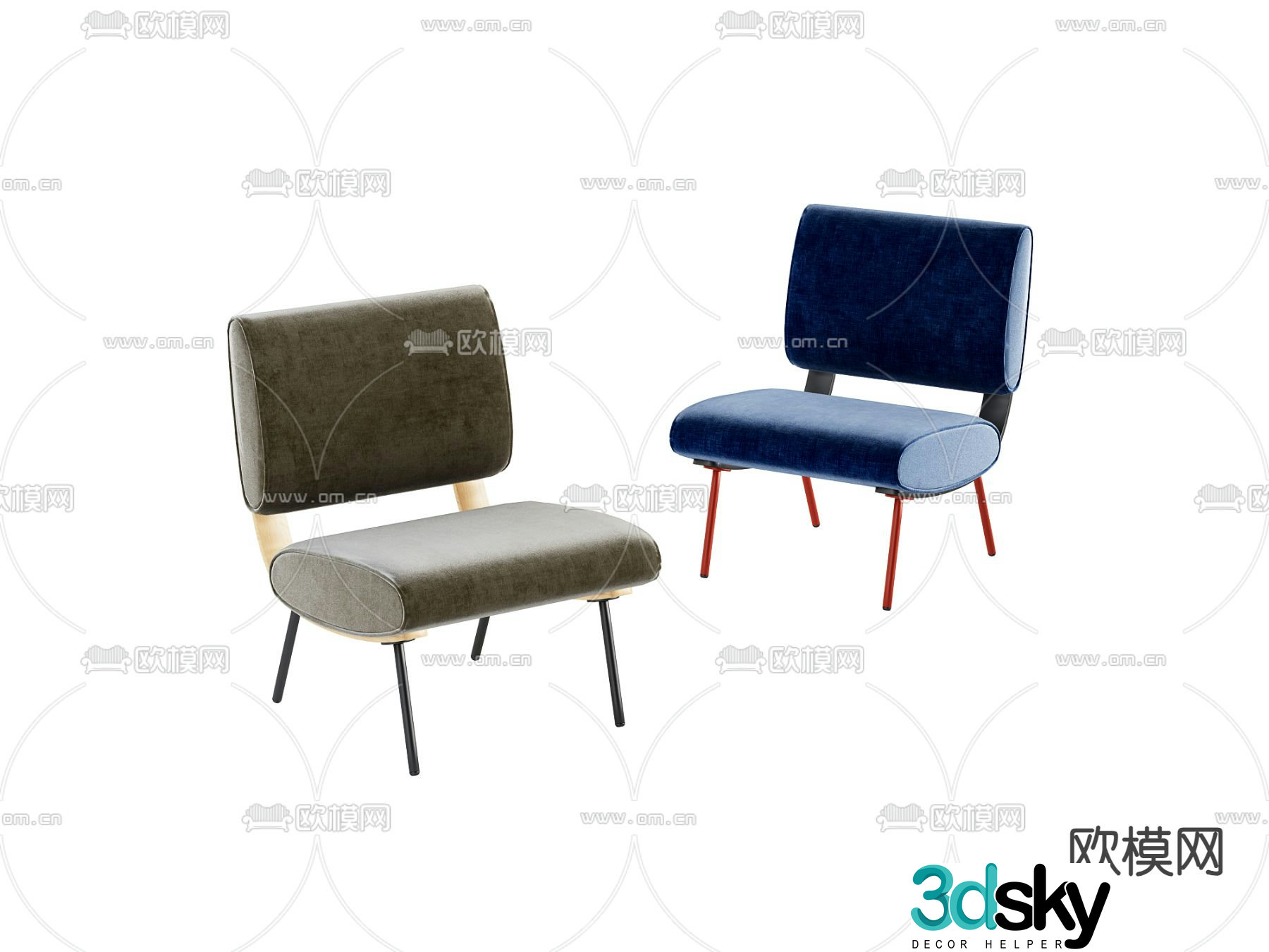 Modern chair leisure chair 3d model