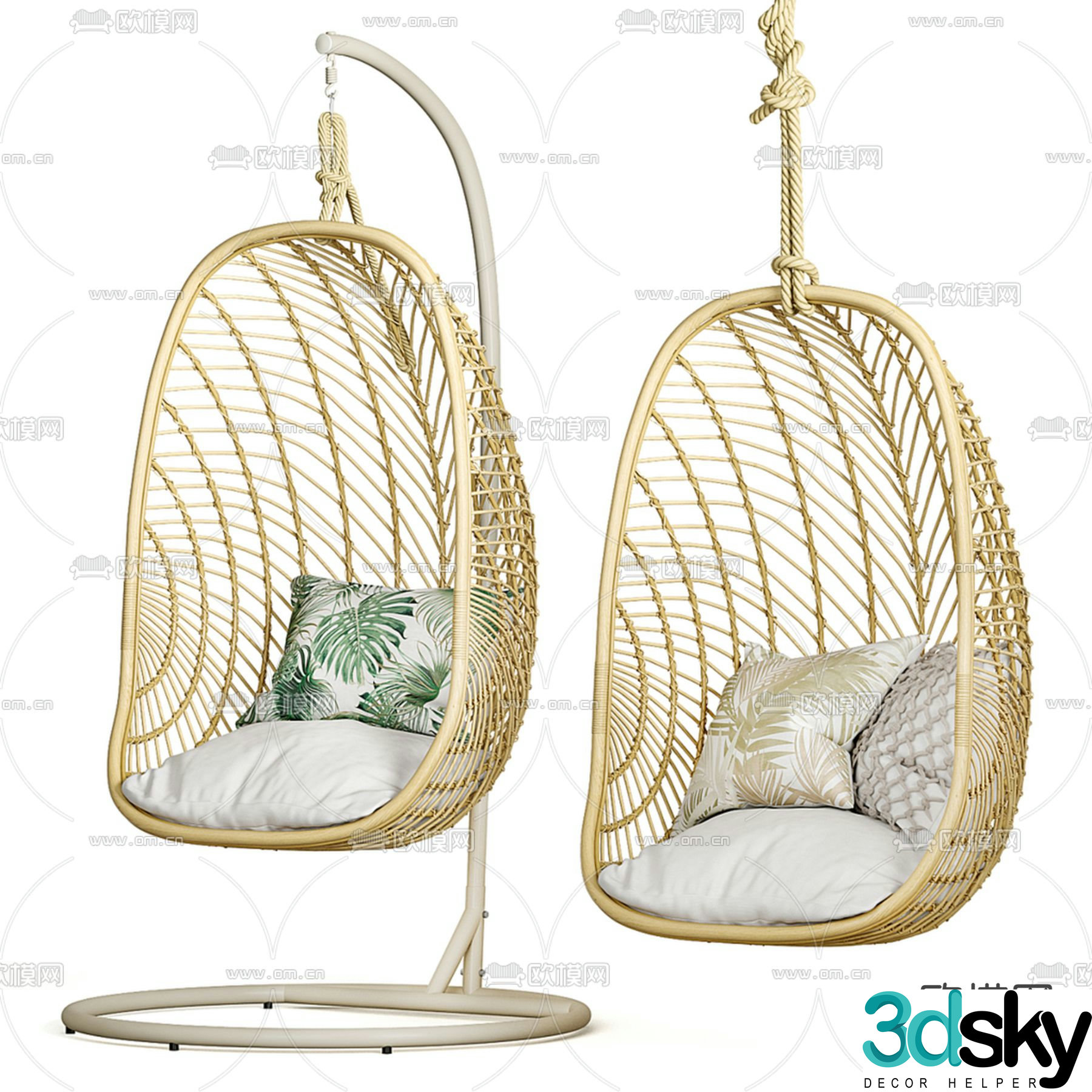Hanging chair balcony chair 3d model