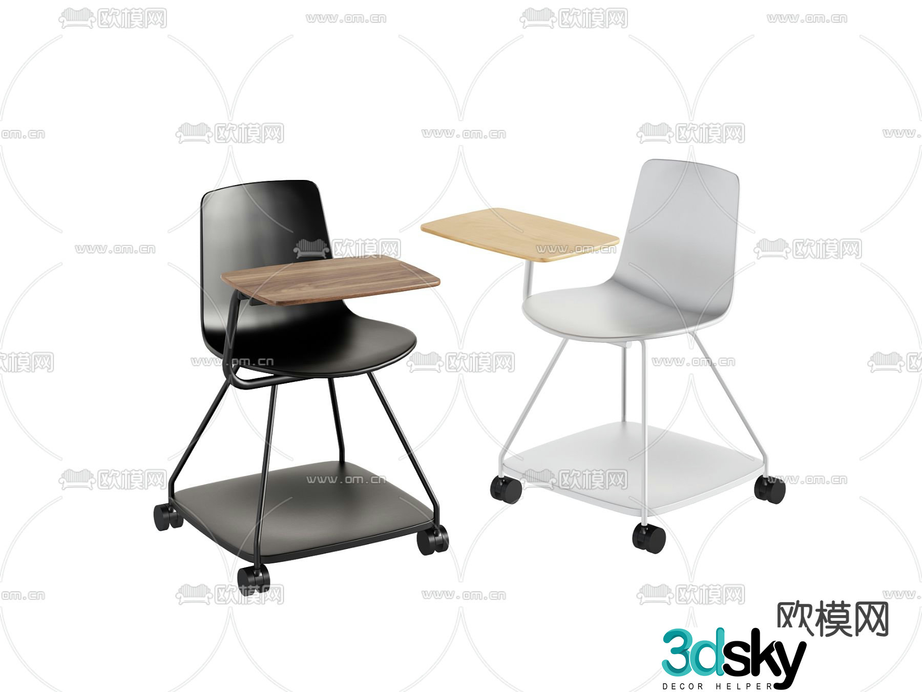Modern seat training chair office chair 3d model