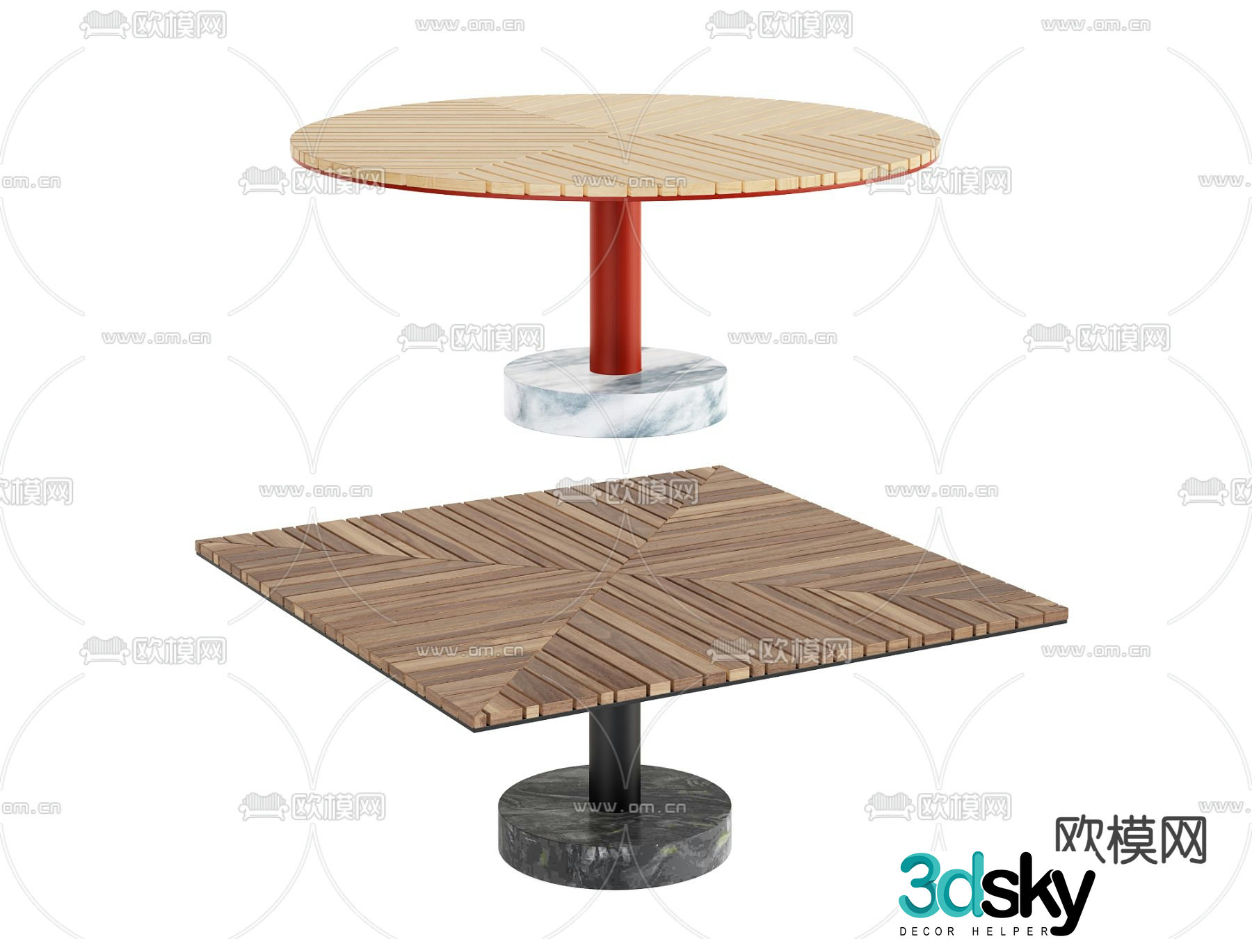 Modern casual table negotiation table 3d model
