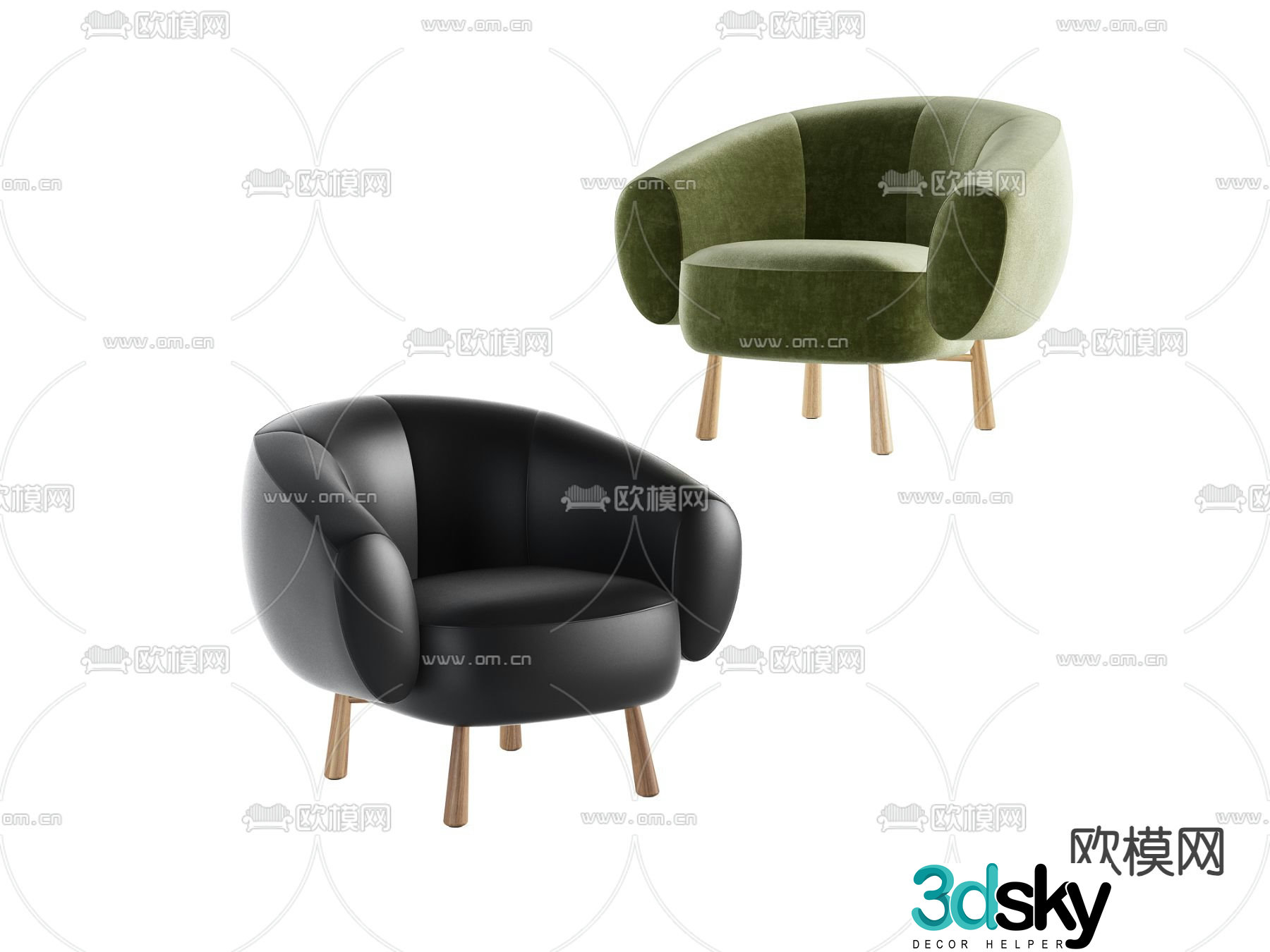 Modern casual chair sofa chair 3d model
