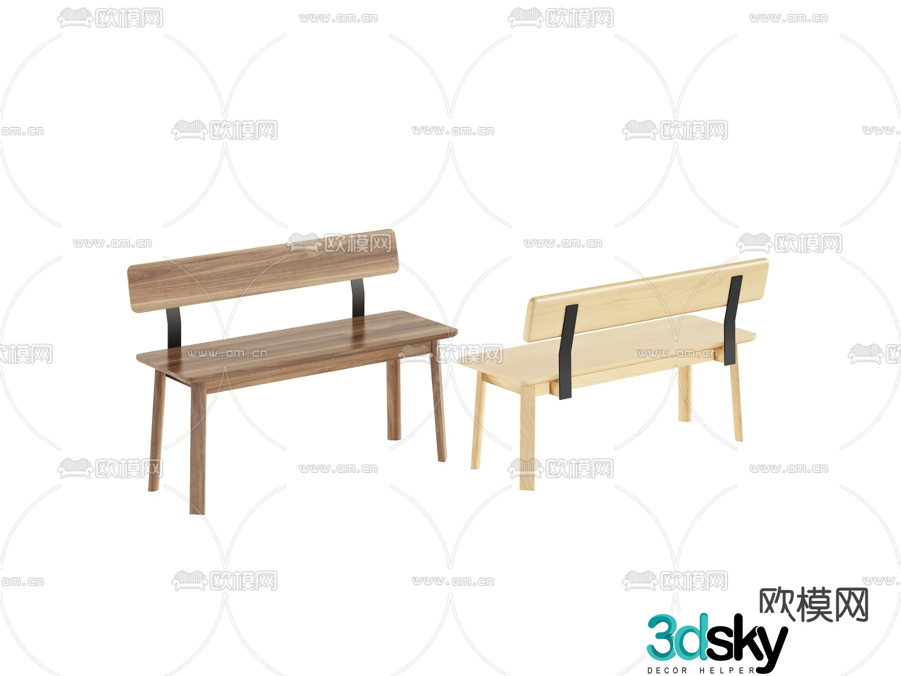 Outdoor chair public chair park chair bench 3d model