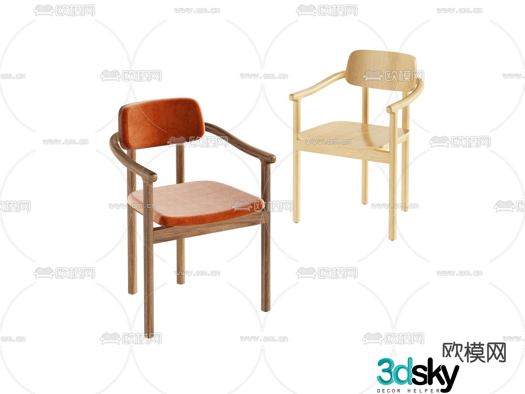 Modern chair Dining chair Armchair 3d model
