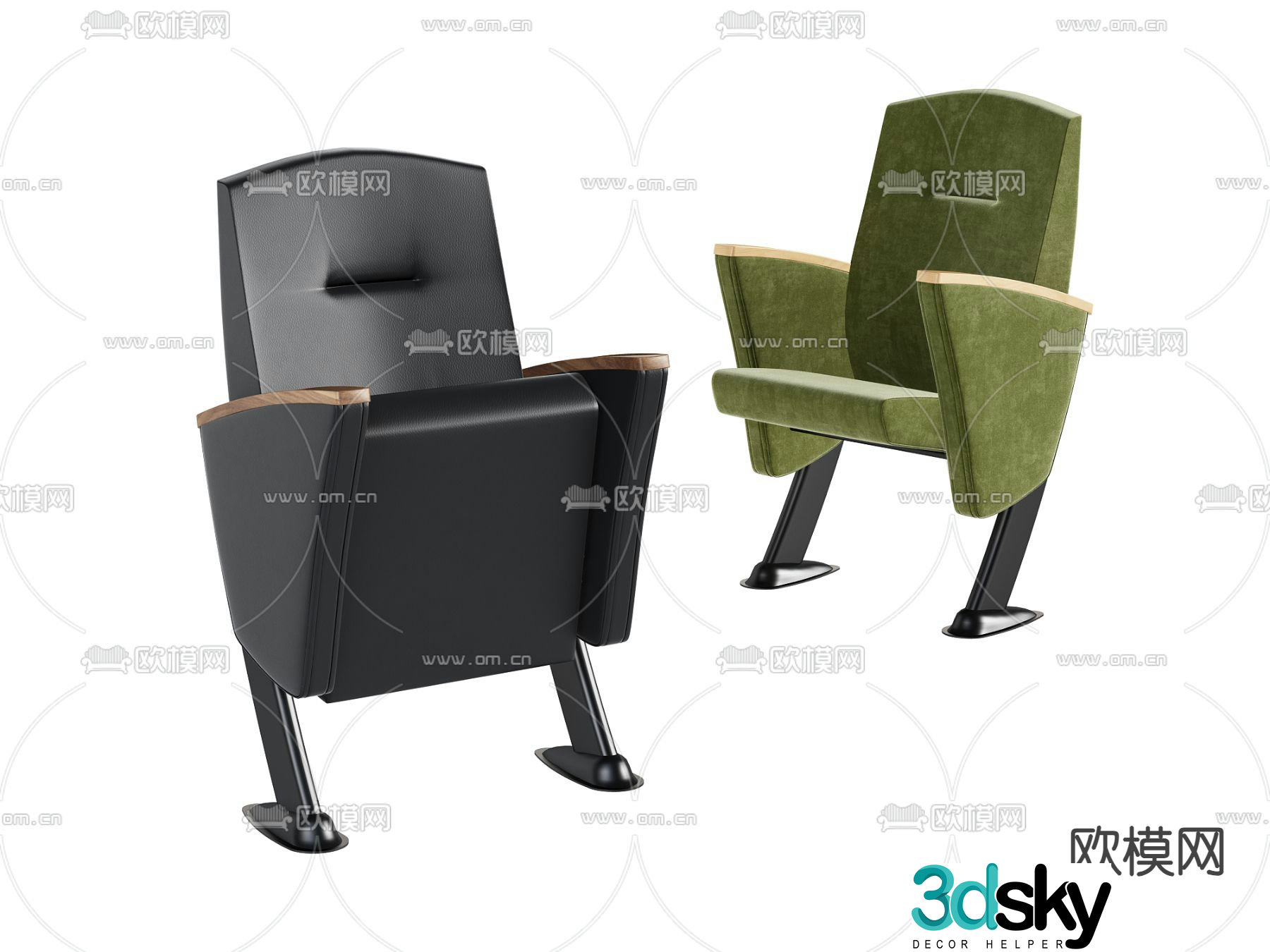 Cinema chair Public chair Folding chair 3d model