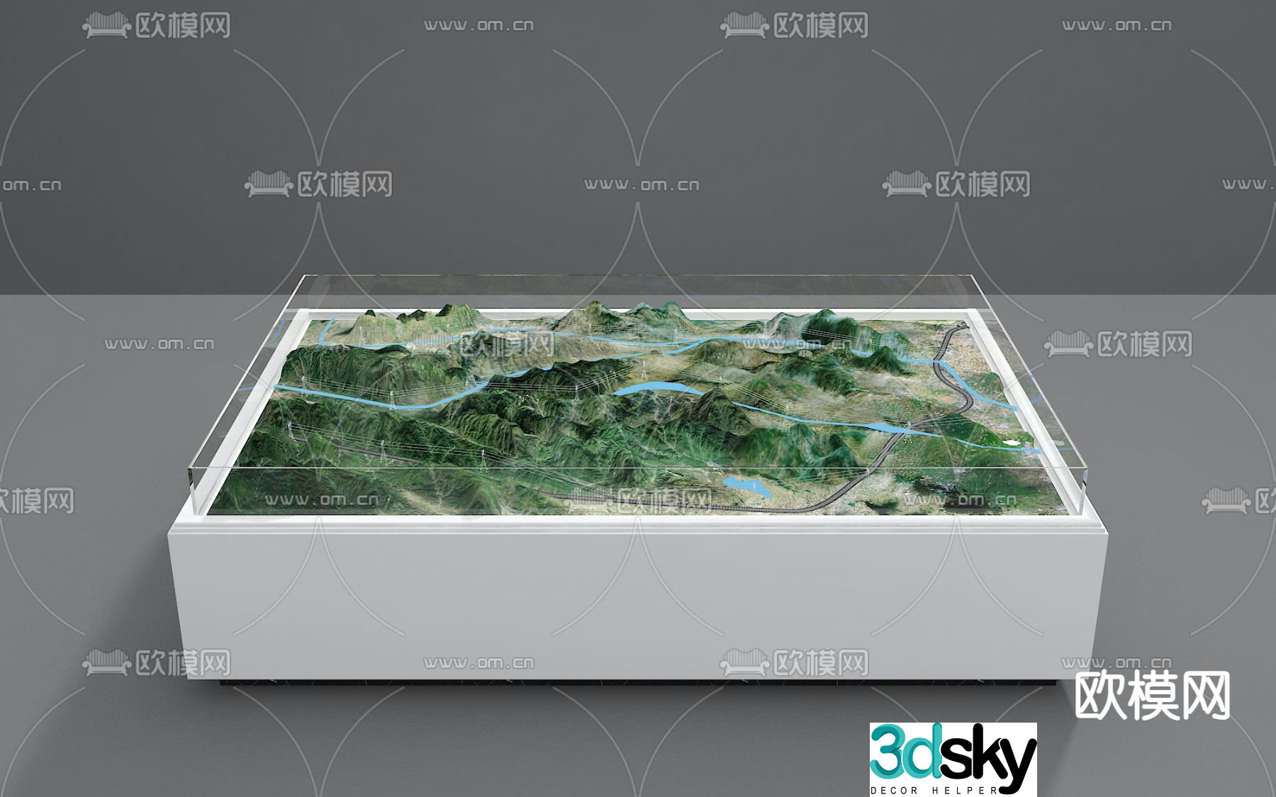 Mountain terrain sand table landscape sand table 3d model