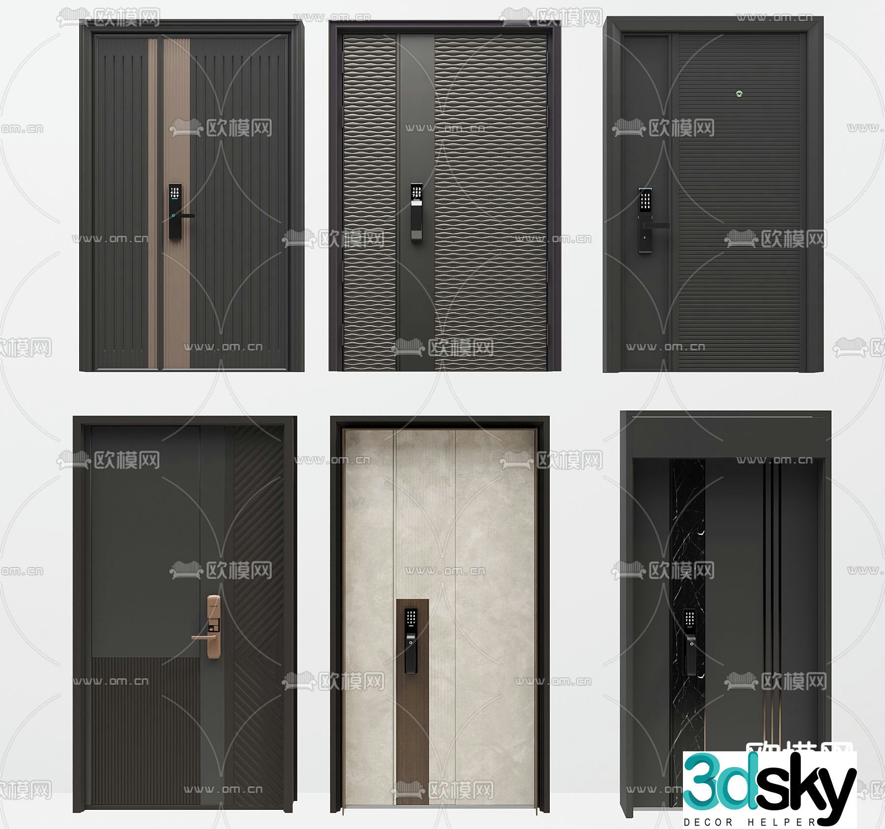 Entry door Security door Password door 3d model