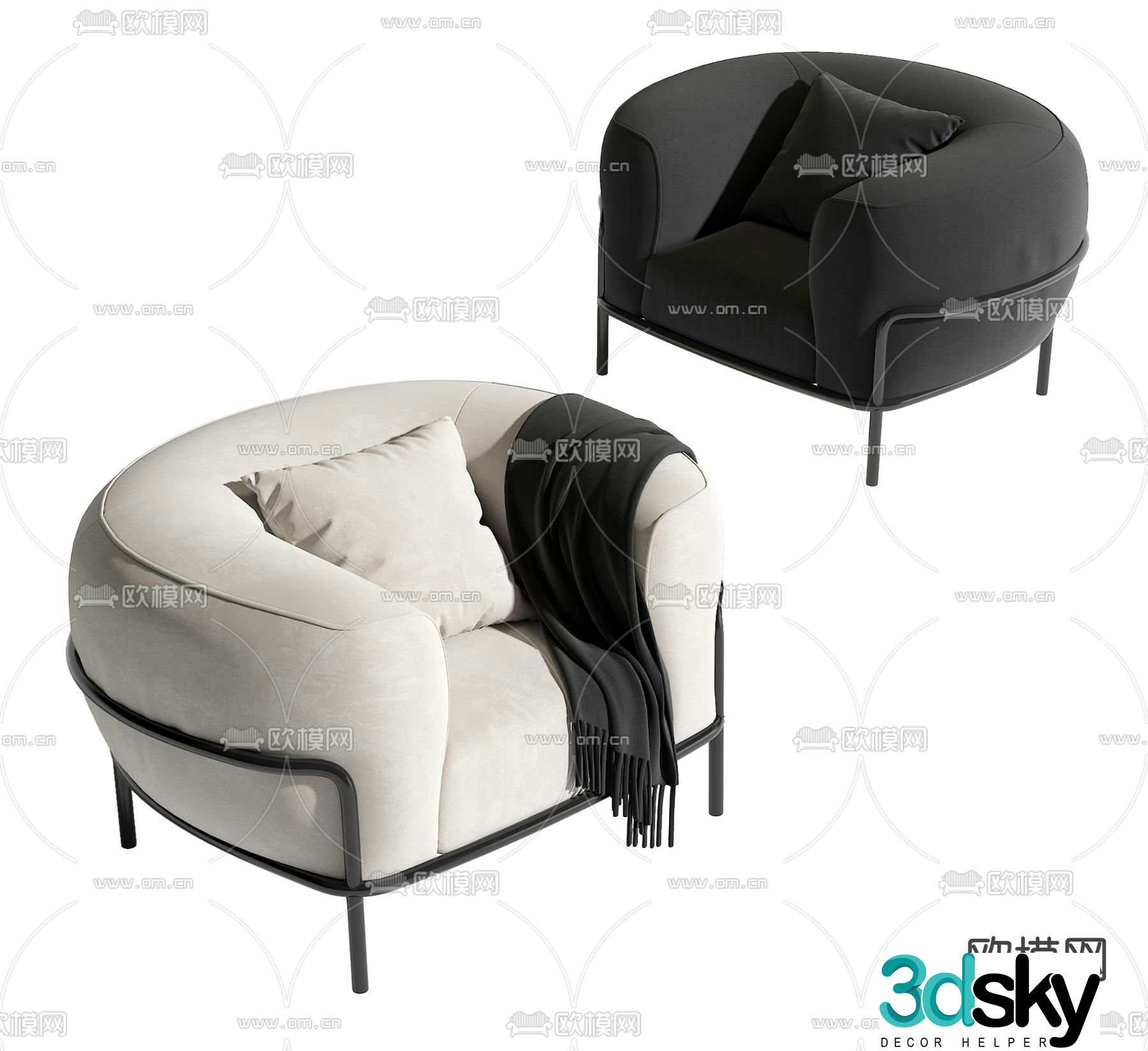Single sofa leisure sofa 3d model