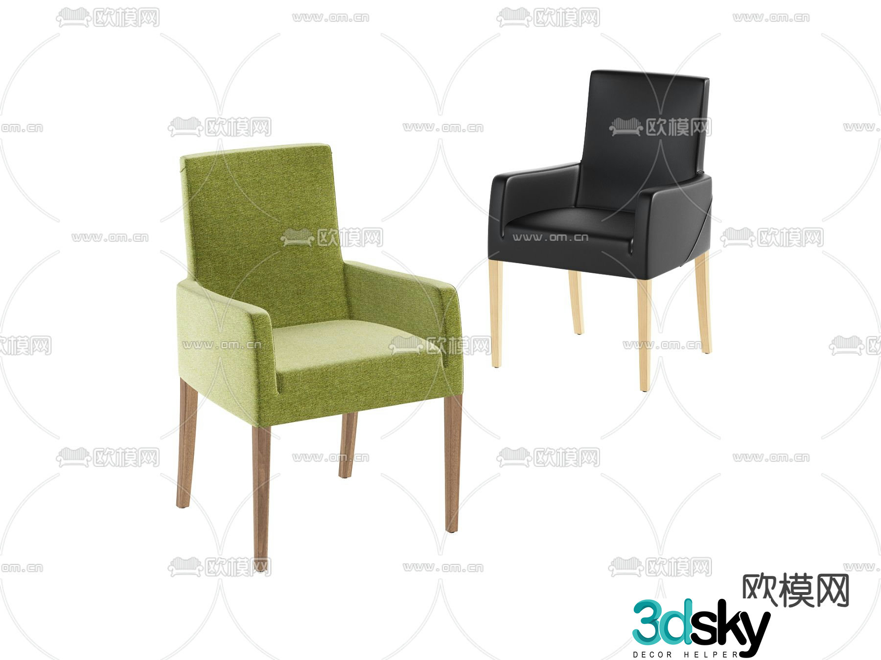 Nordic seat single chair leisure chair 3d model