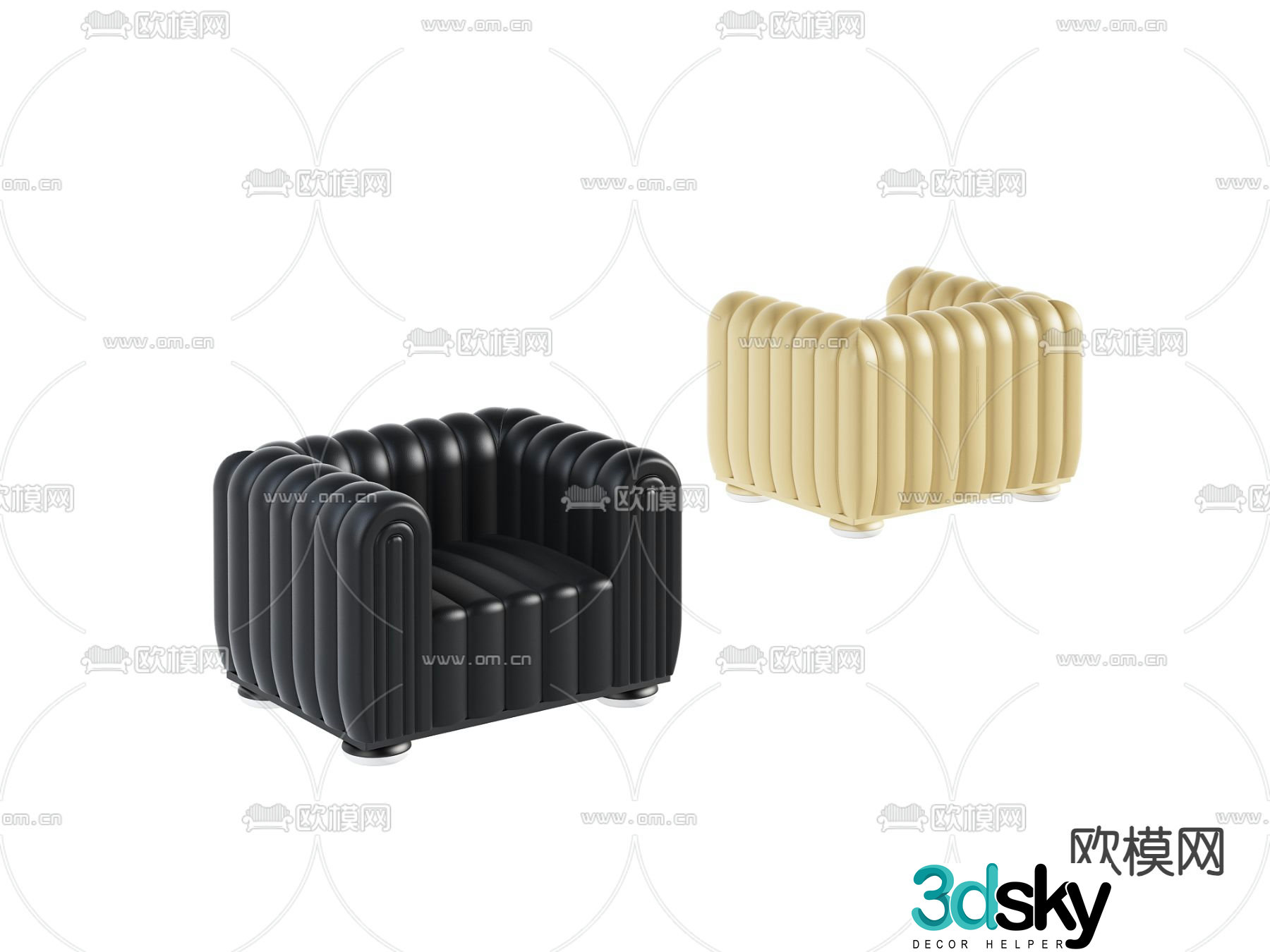Single sofa leisure sofa 3d model