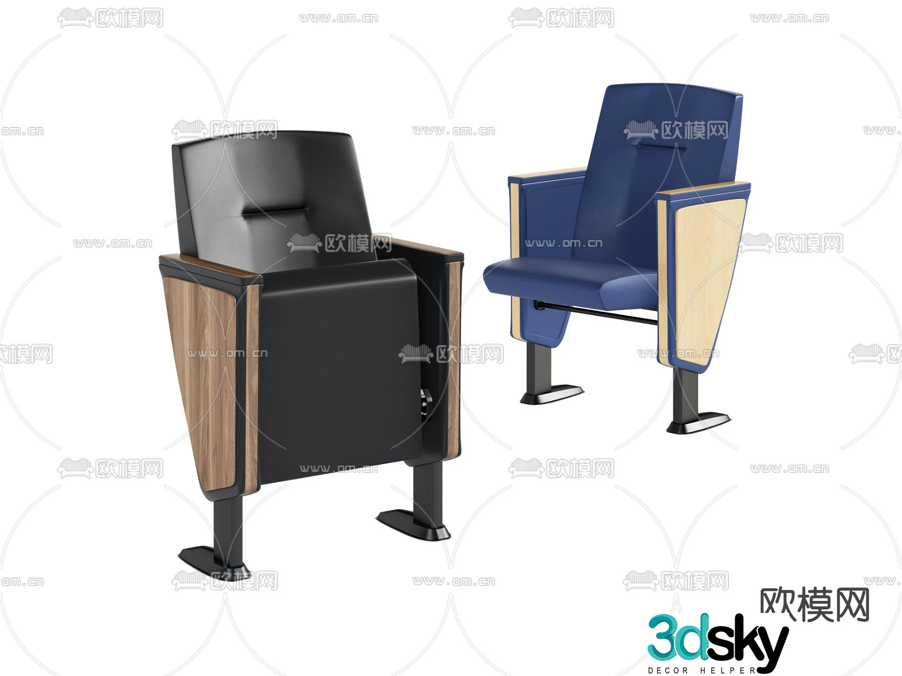 Public chair Cinema chair Folding chair 3d model