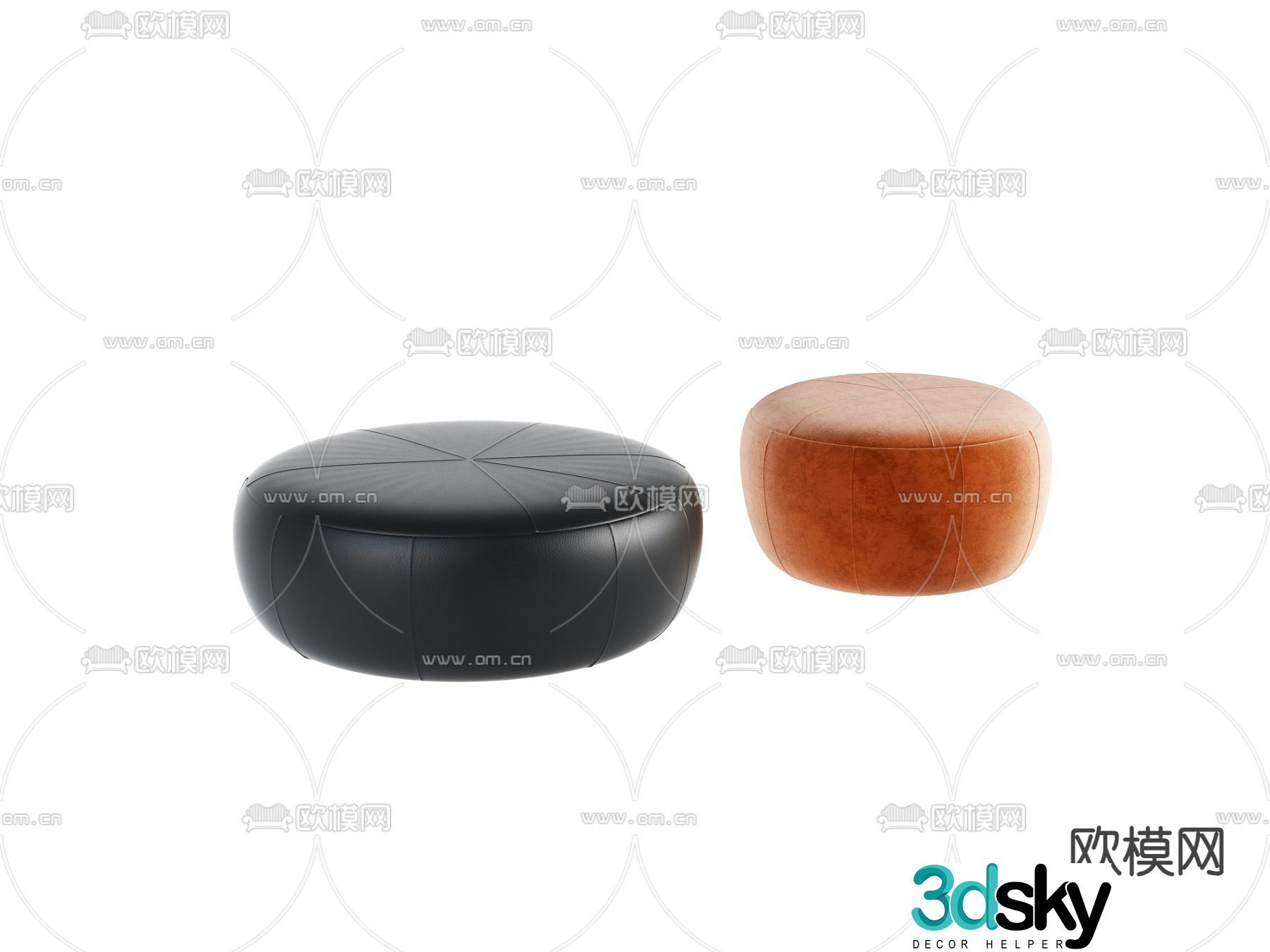 sofa stool round stool stool 3d model