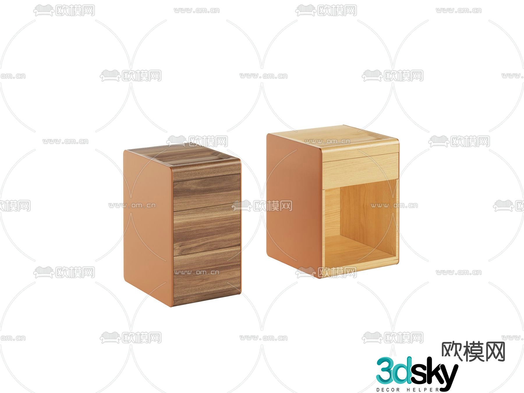 Modern side table corner table storage cabinet 3D model