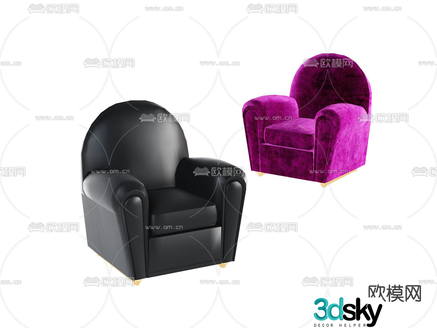 Single sofa leisure sofa 3d model