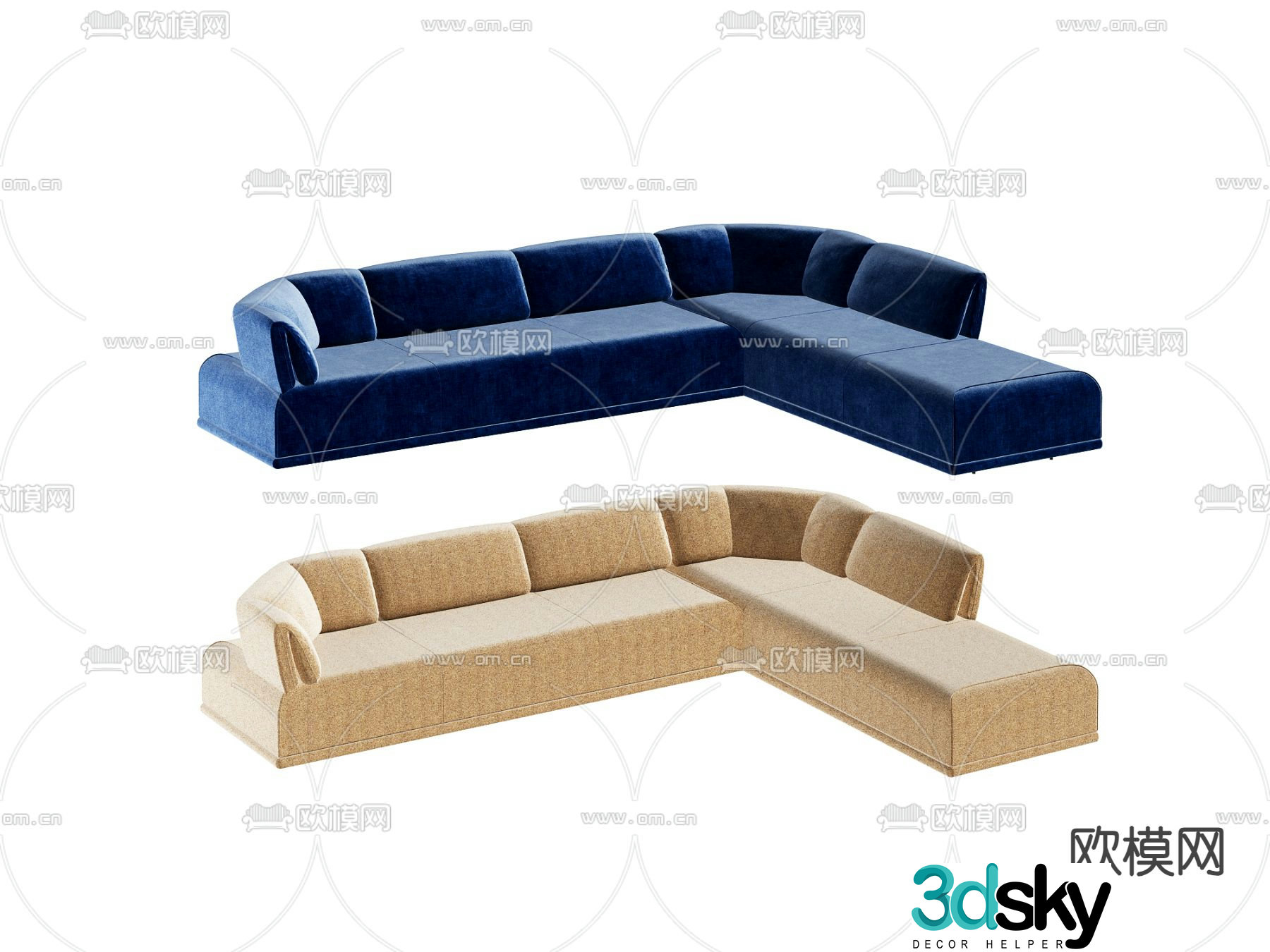 Casual sofa multi-person sofa sofa combination 3D model