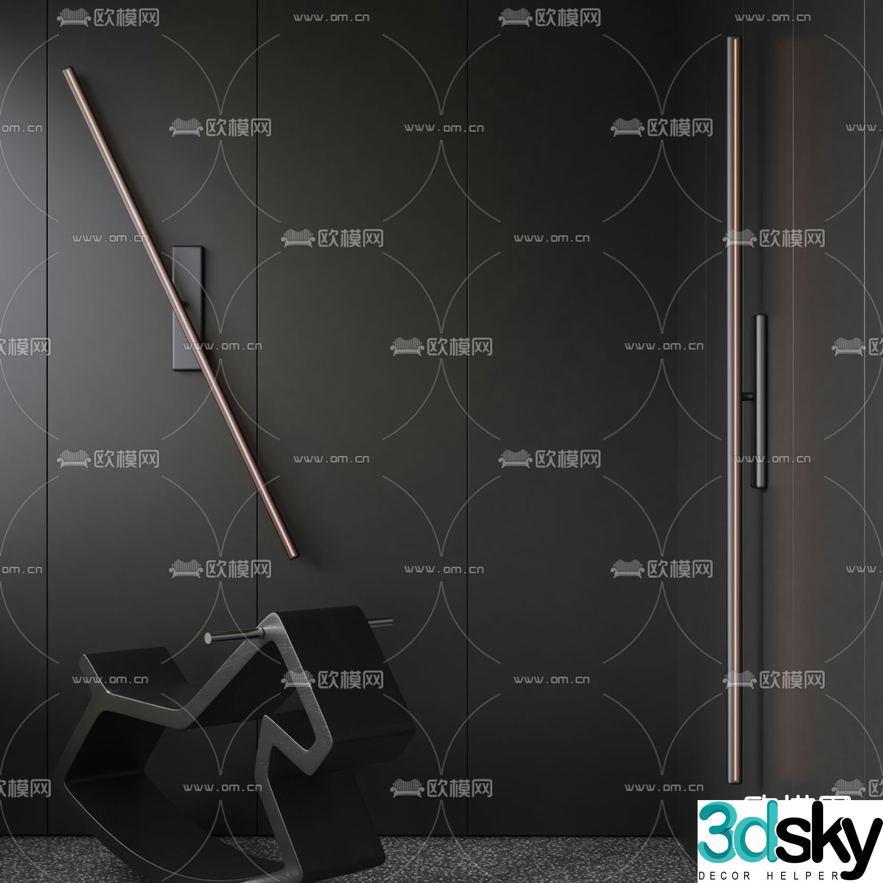 Akari minimalist wall light 3d model