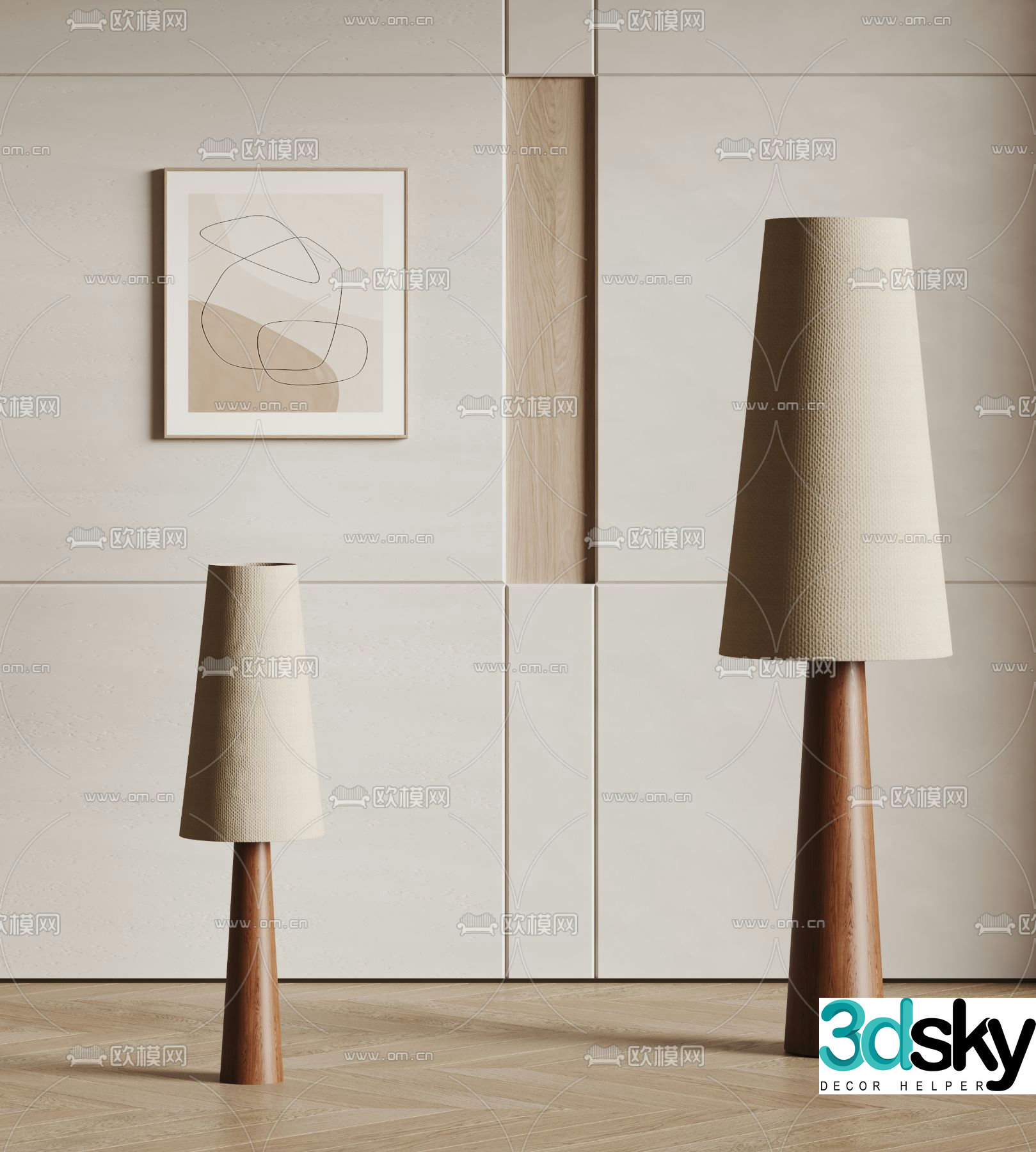 Wasabi wind floor lamp 3d model