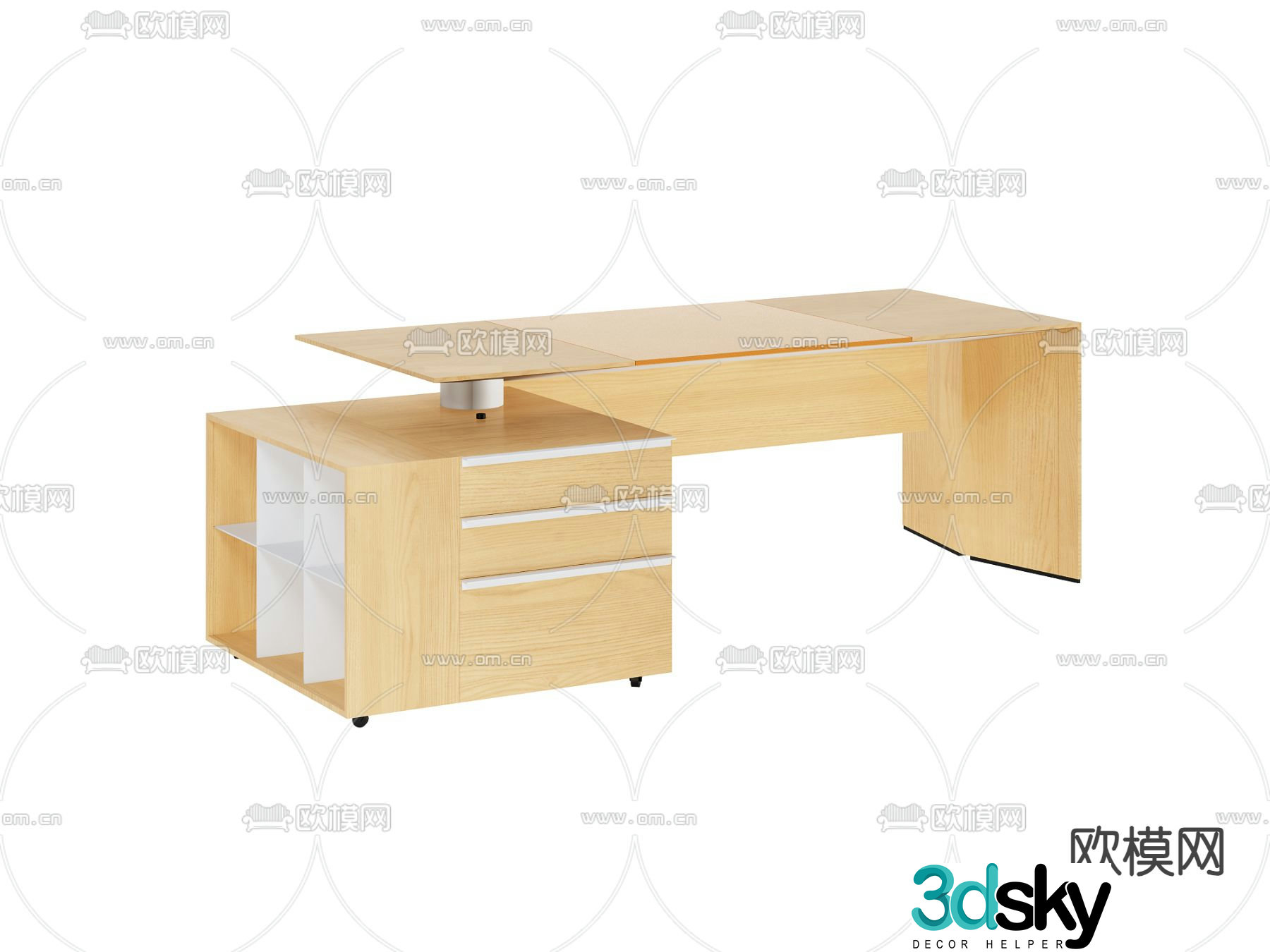 Desk table boss table office desk 3d model