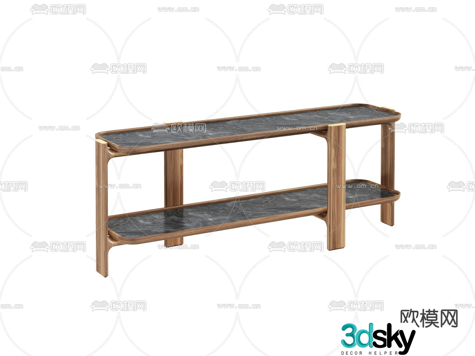 Modern short bookshelf shelf 3D model