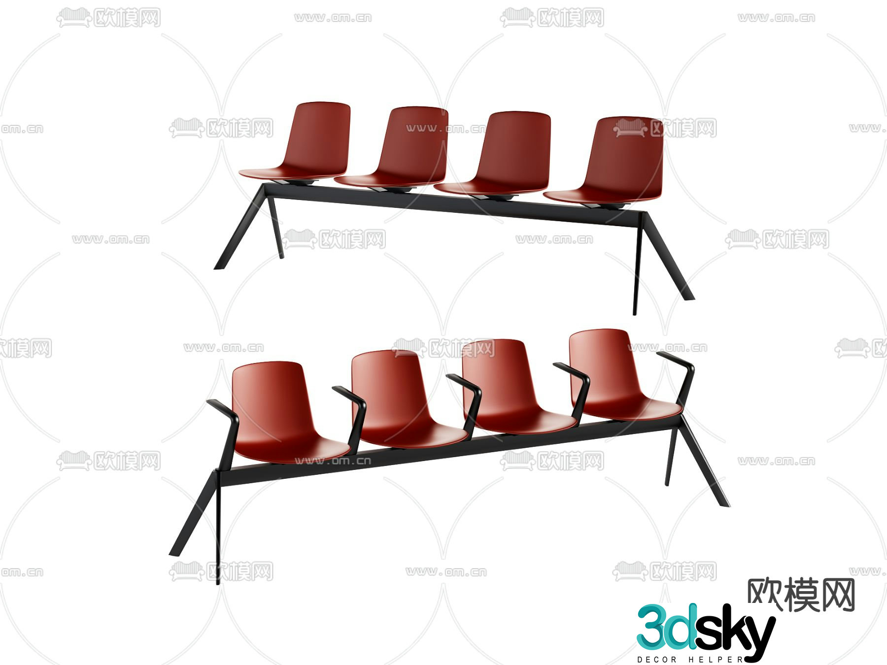 Town chair Public chair 3d model