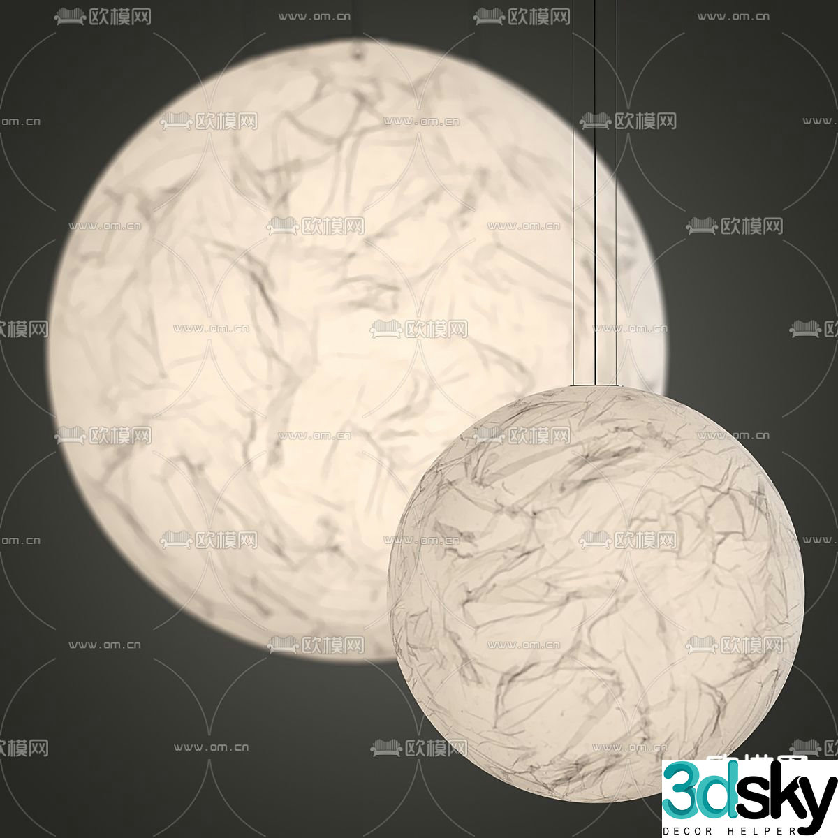 moon lamp spherical lamp chandelier 3d model