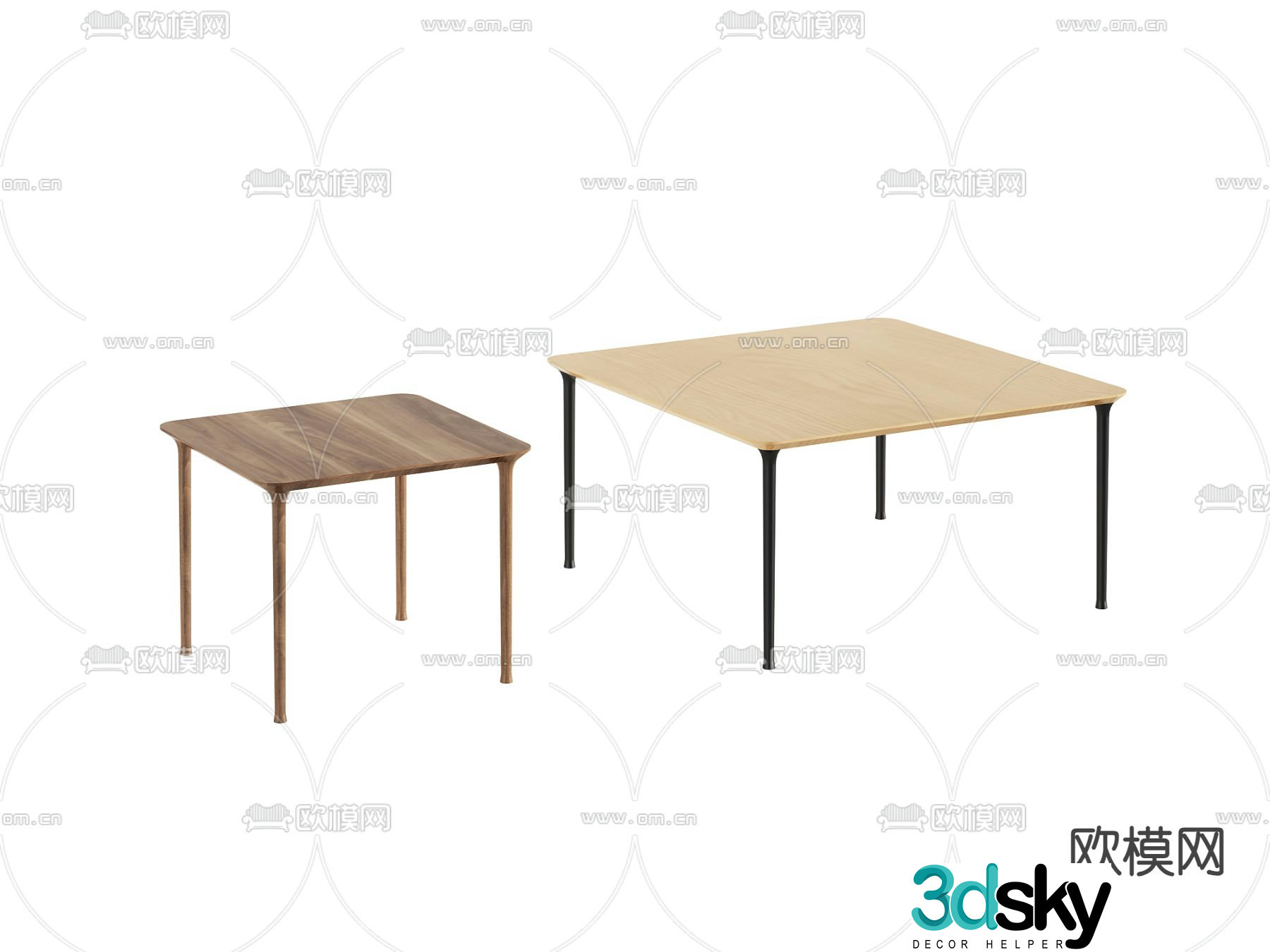 Modern dining table dining table 3d model