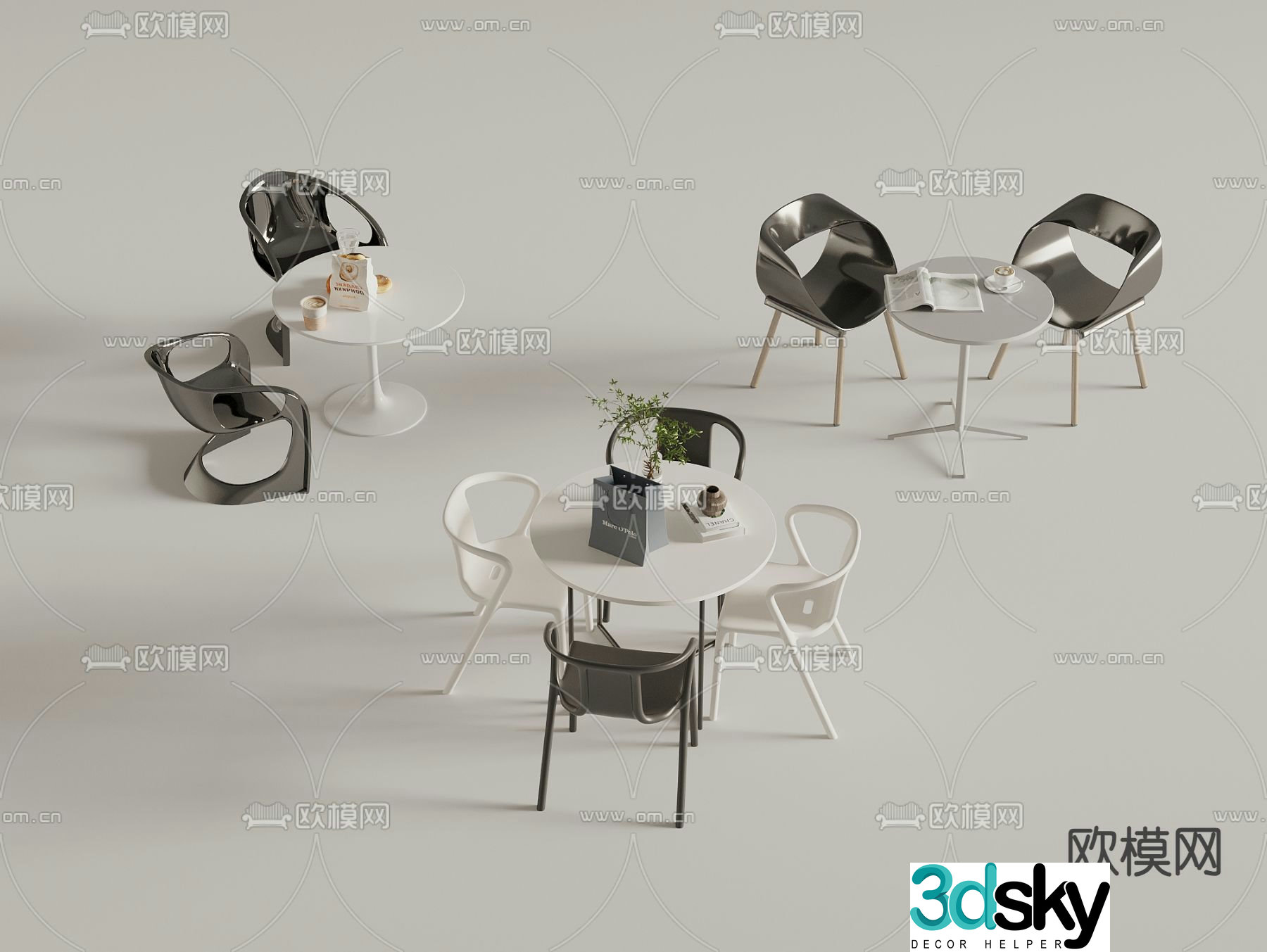 Negotiation tables and chairs leisure tables and chairs 3d model