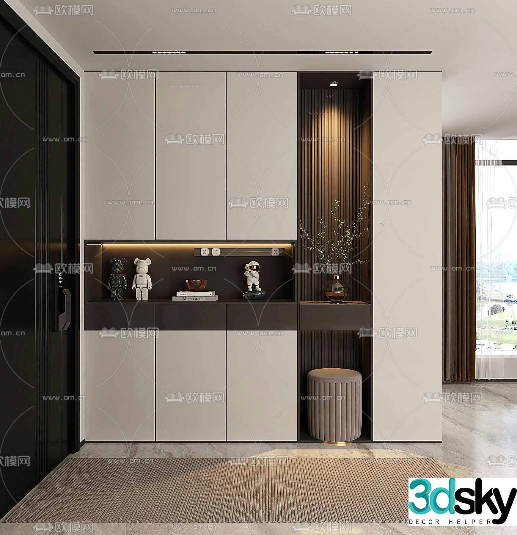 Entrance shoe cabinet 3D model