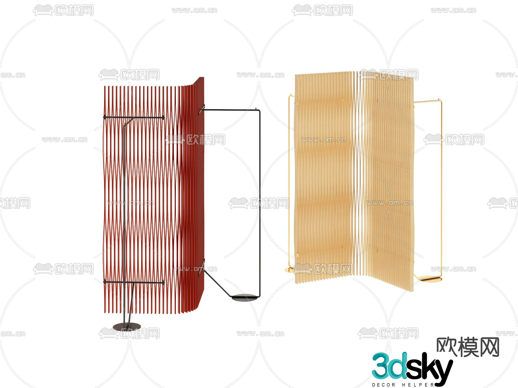 Modern screen insert partition 3d model