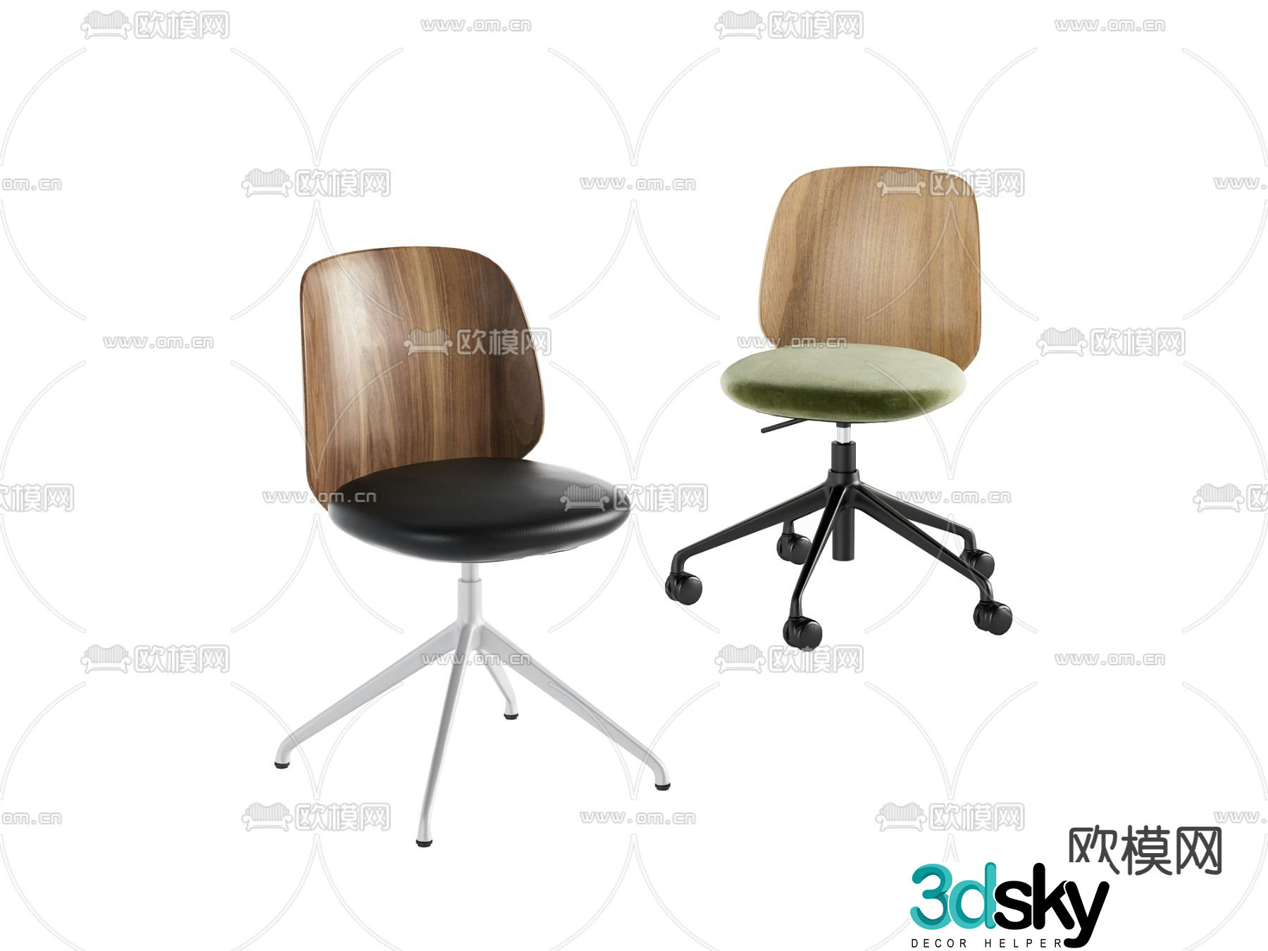 Office chair swivel chair staff chair 3d model