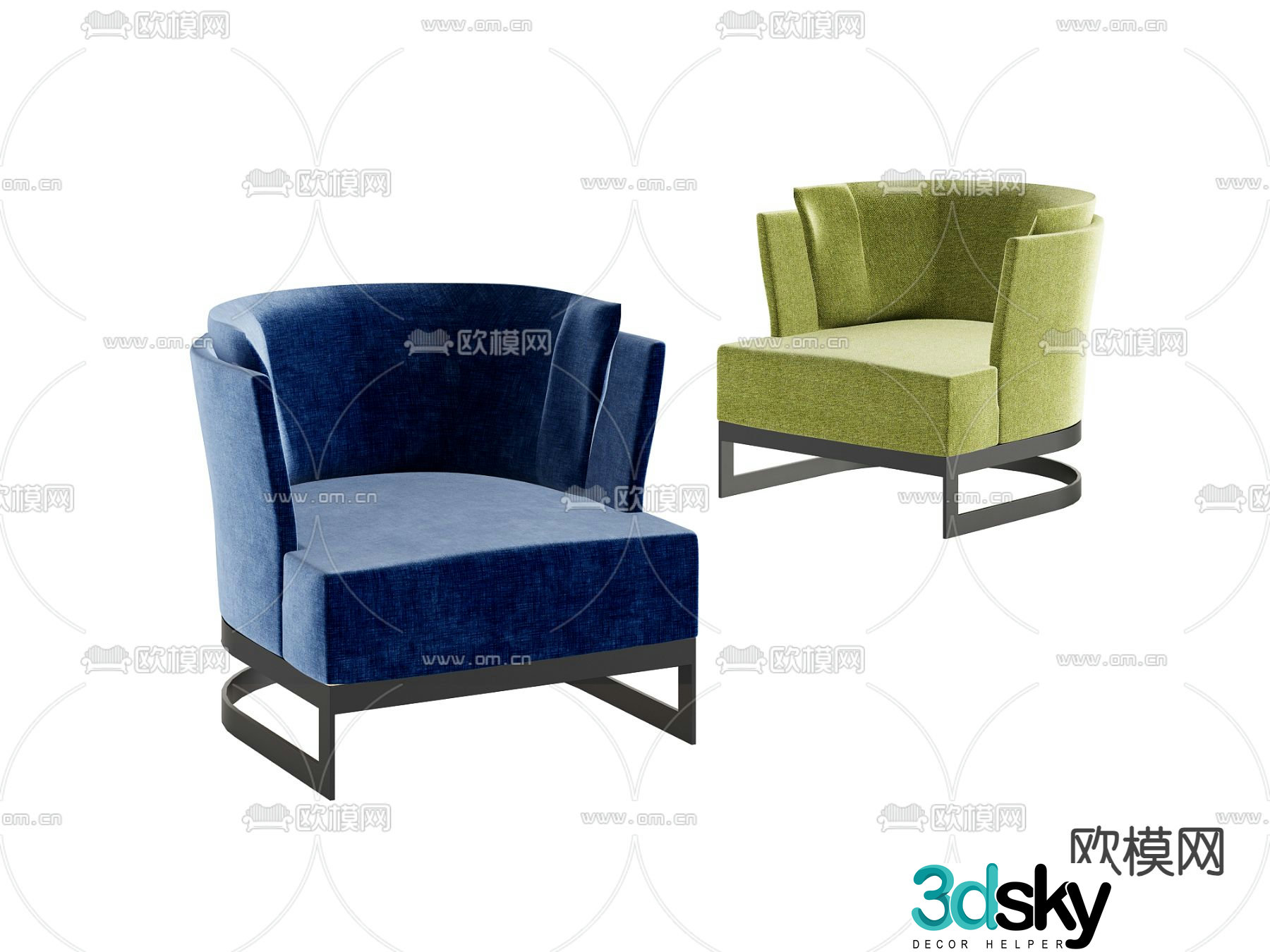 Modern single sofa sofa chair 3d model