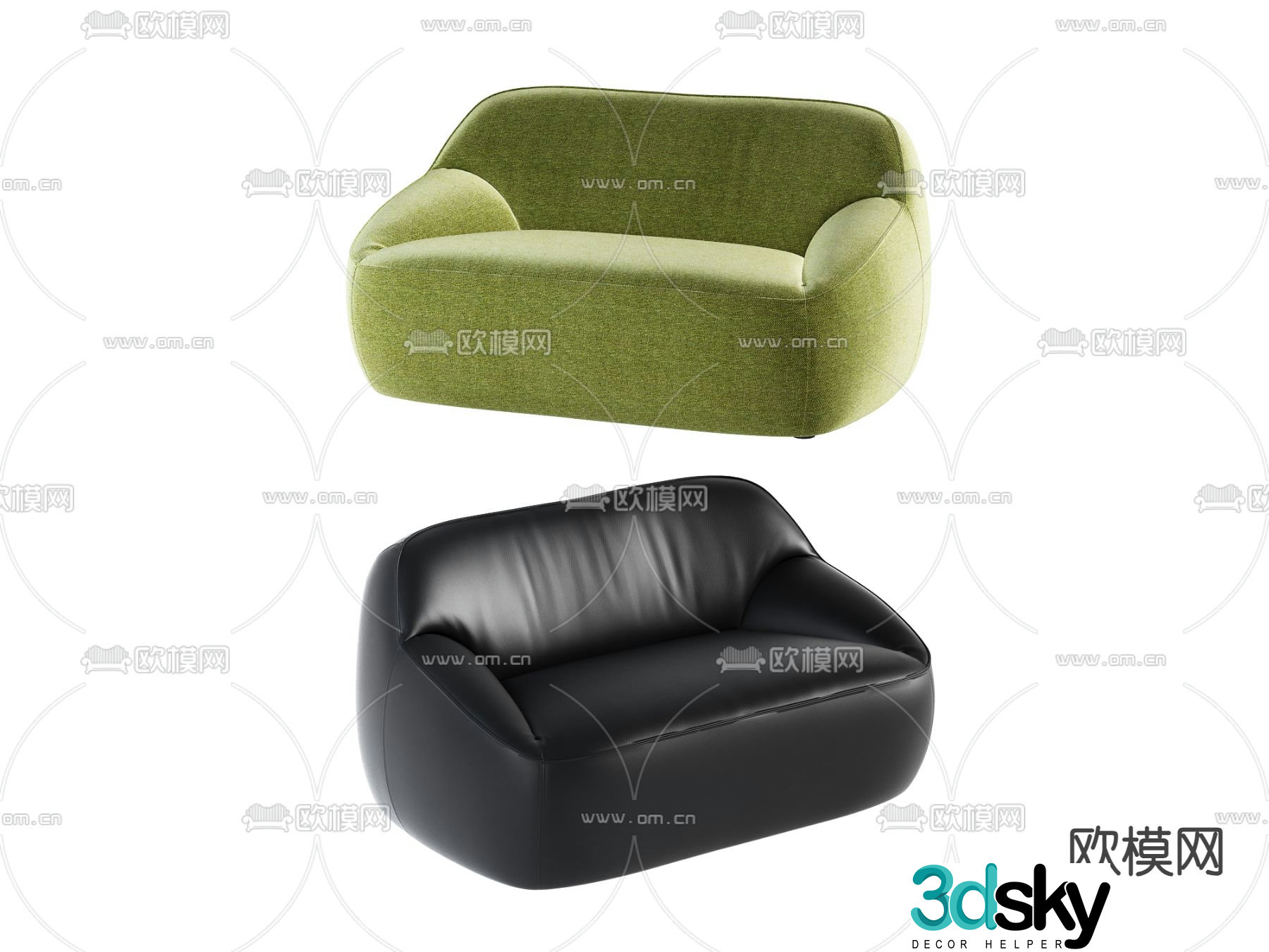 Casual sofa single sofa 3d model
