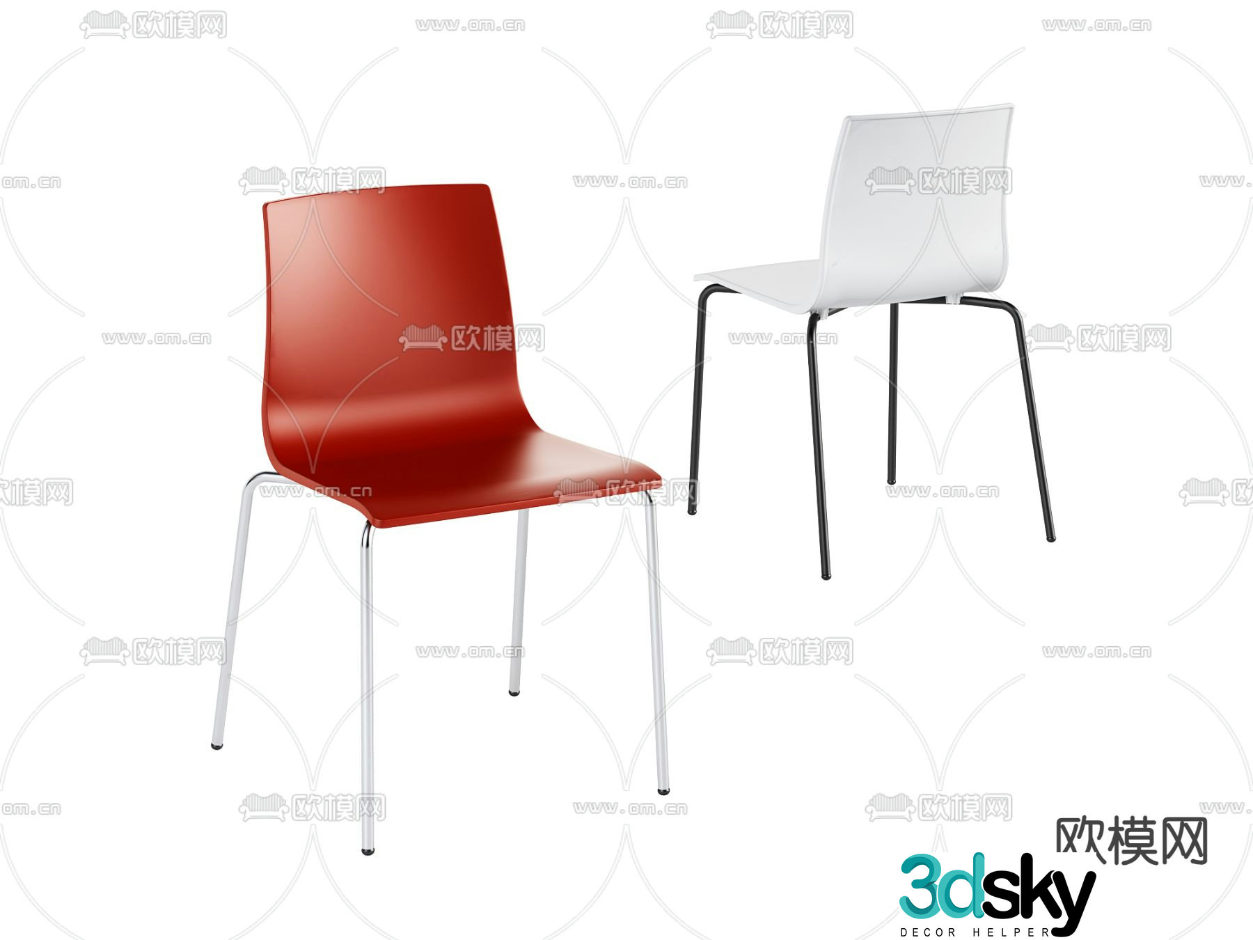 Modern chair dining chair 3d model