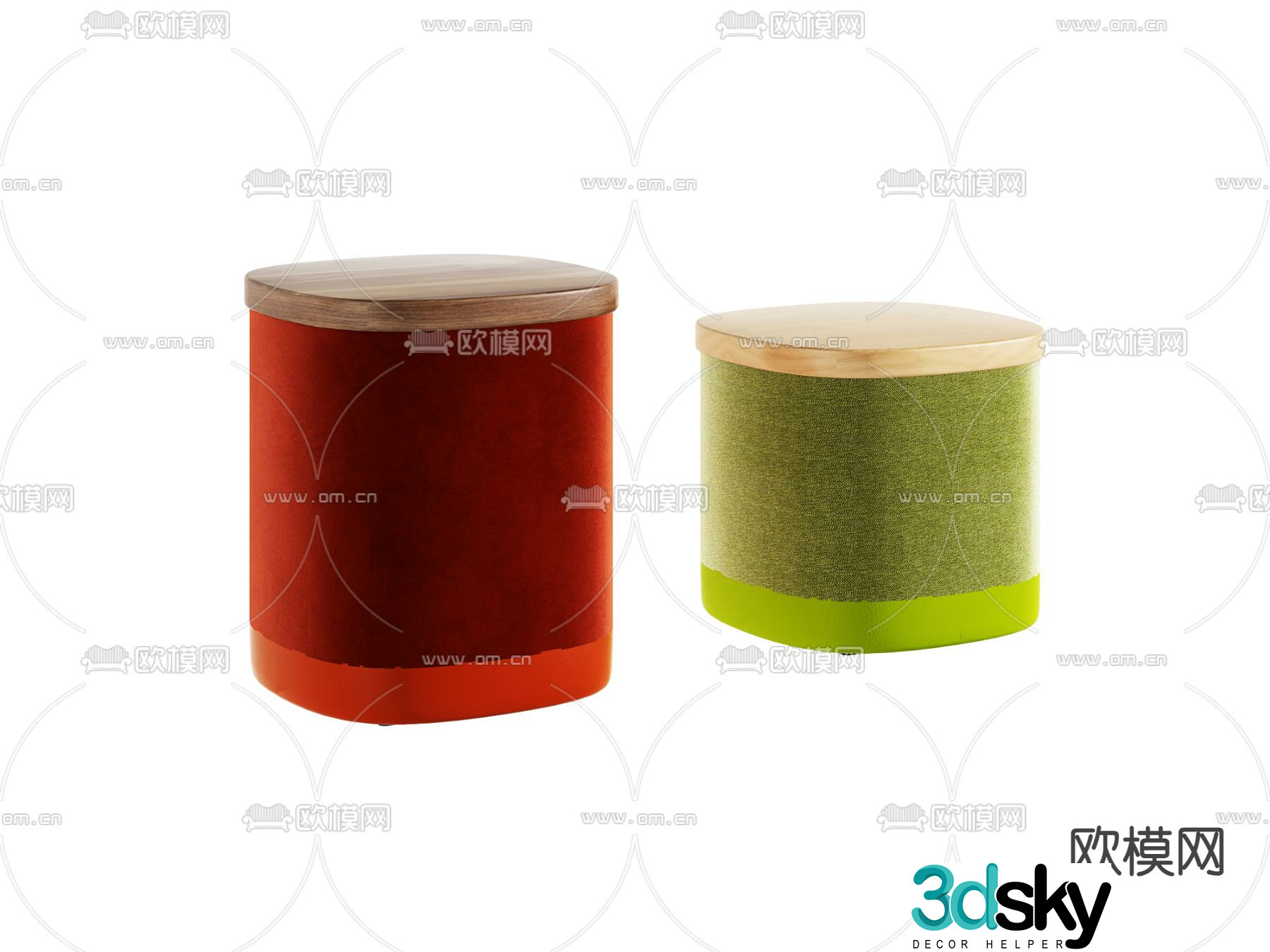 Modern sofa stool 3d model