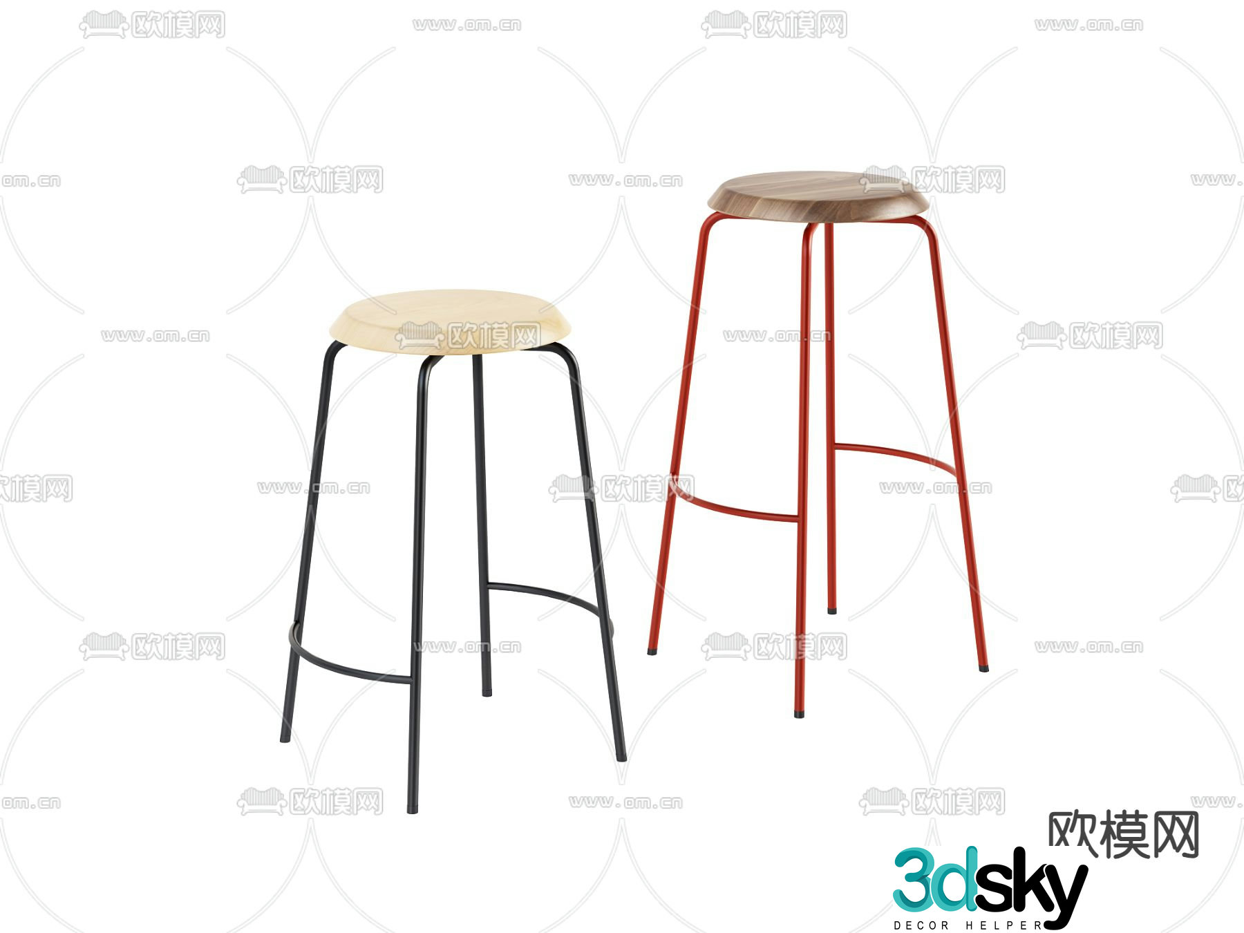 Simple bar chair bar stool bar stool 3d model
