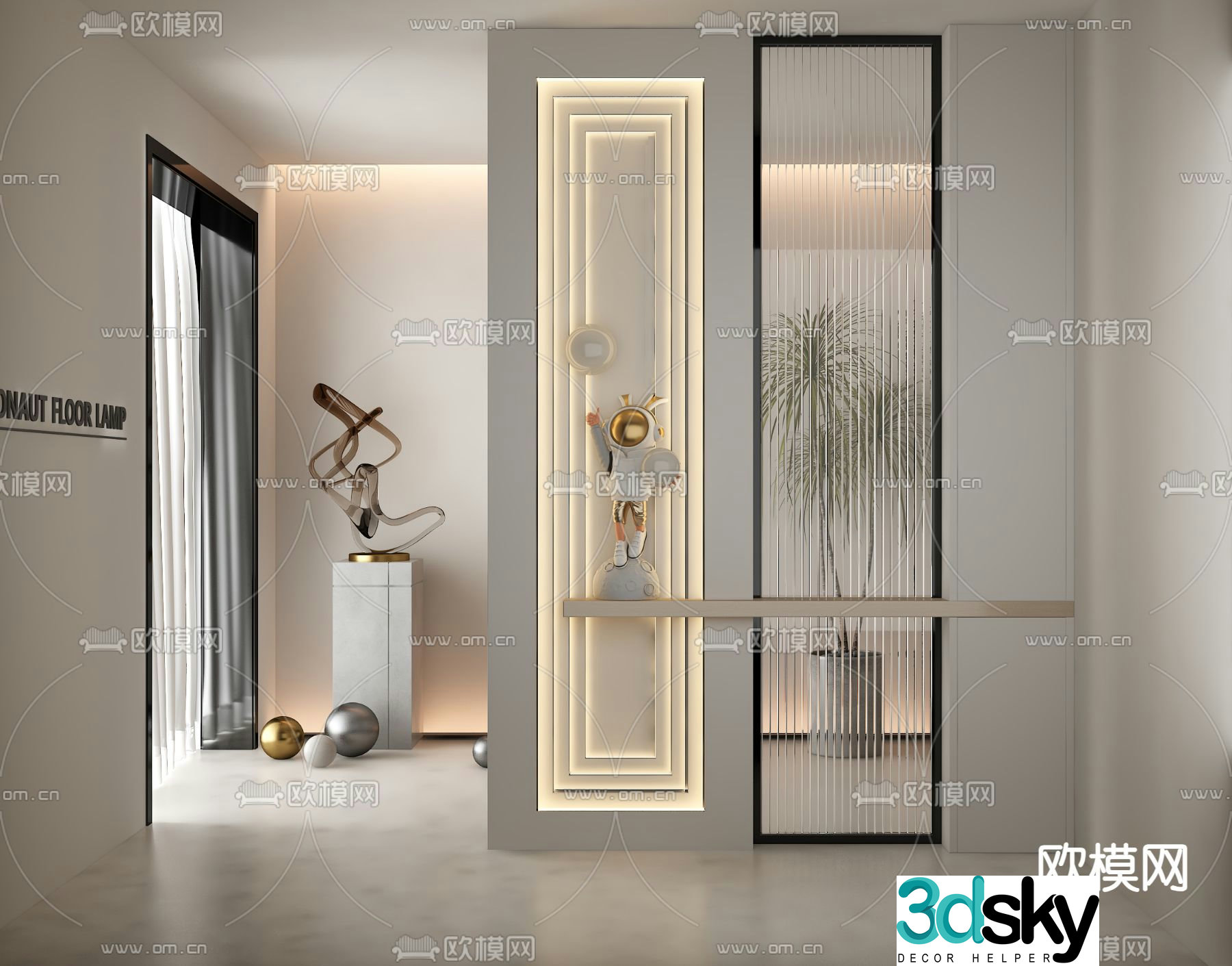 Entrance entrance hall Decorative hall Aisle 3D model