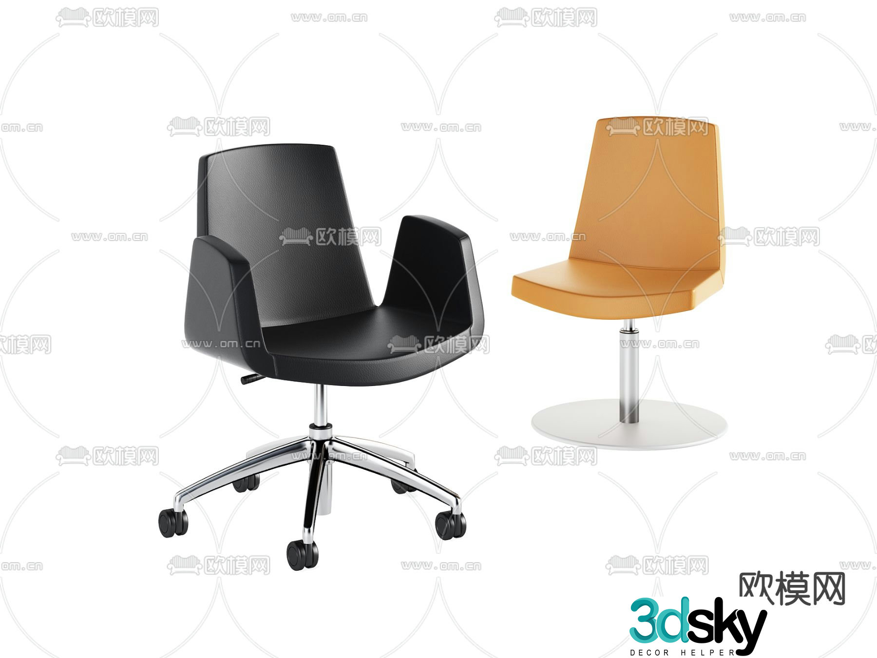 Office chair conference chair staff chair 3d model