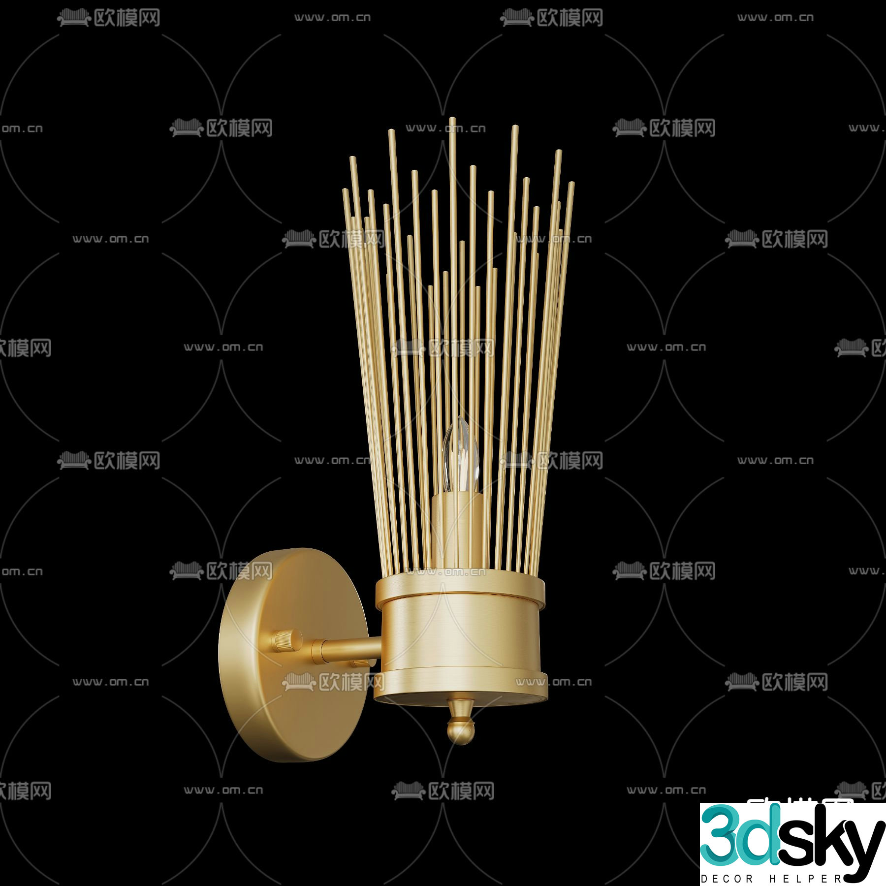 Light luxury wall lamp 3D model