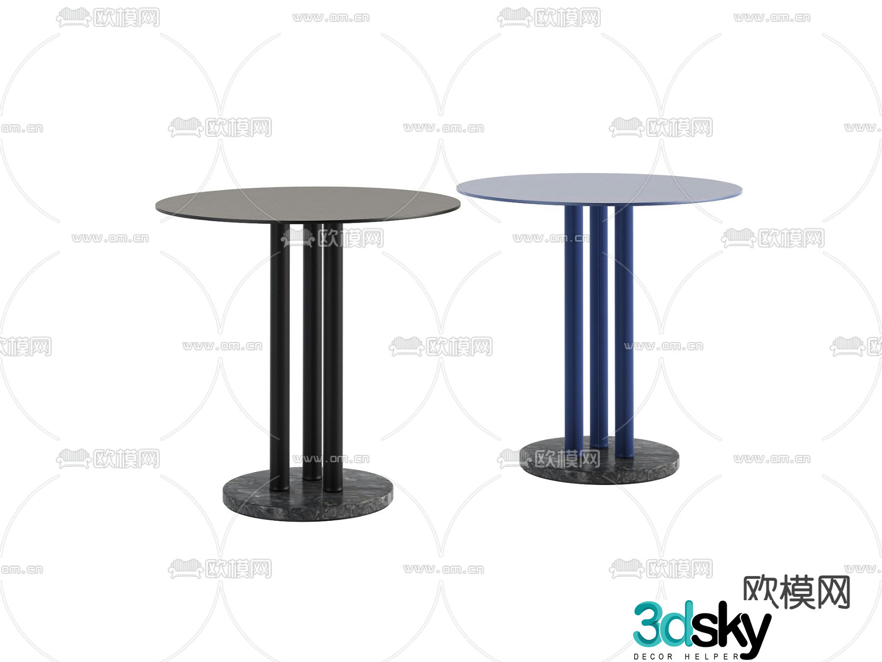 Modern casual table small round table 3d model