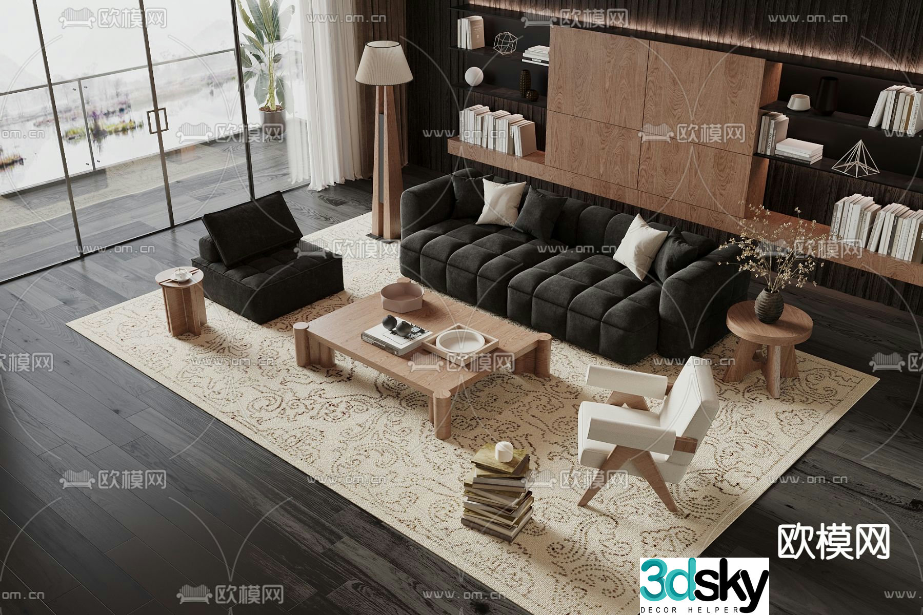 Medieval style sofa combination 3d model