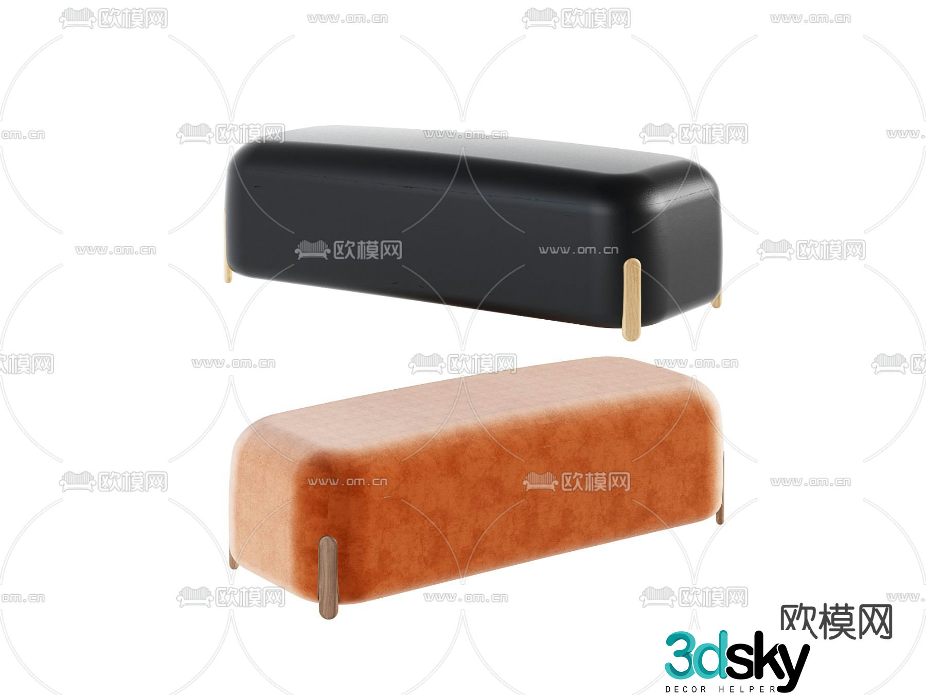 Footsteps bedside stool sofa stool 3d model