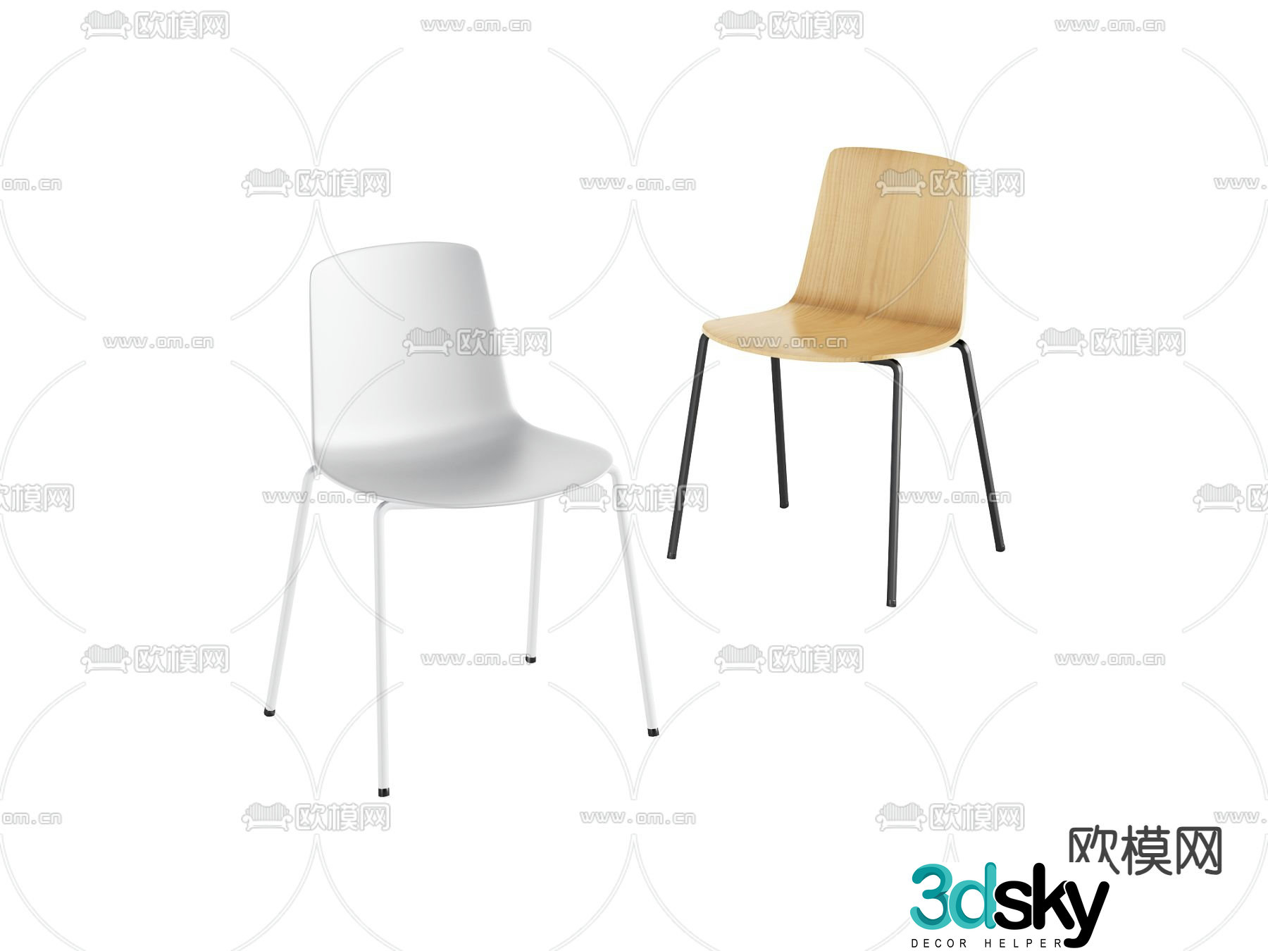 Modern office chair single chair leisure chair 3d model
