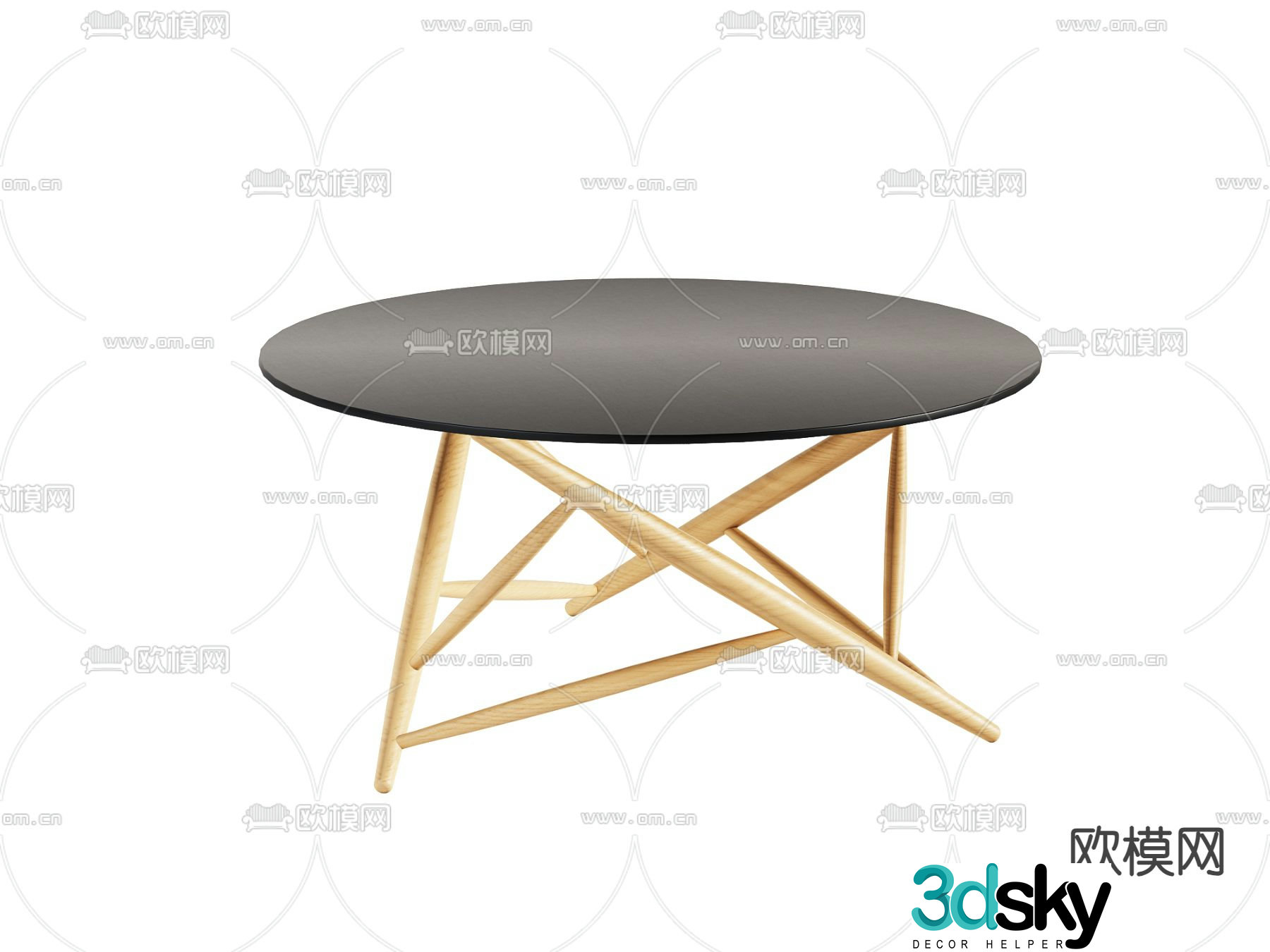 Round coffee table 3d model