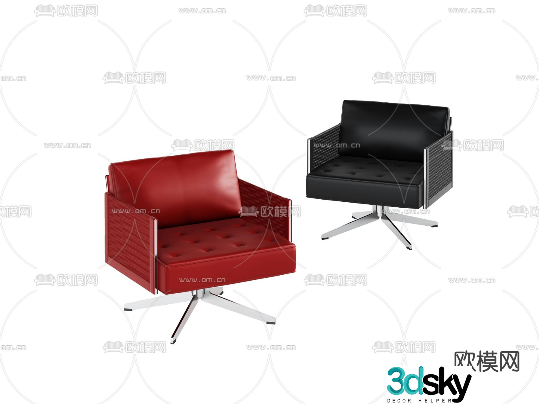 Modern office chair staff chair negotiation chair 3d model