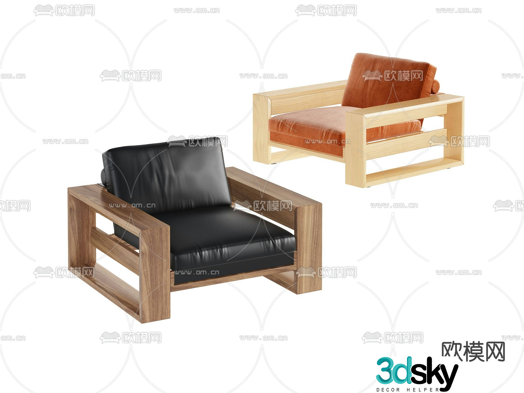 Modern chair casual chair sofa chair 3d model