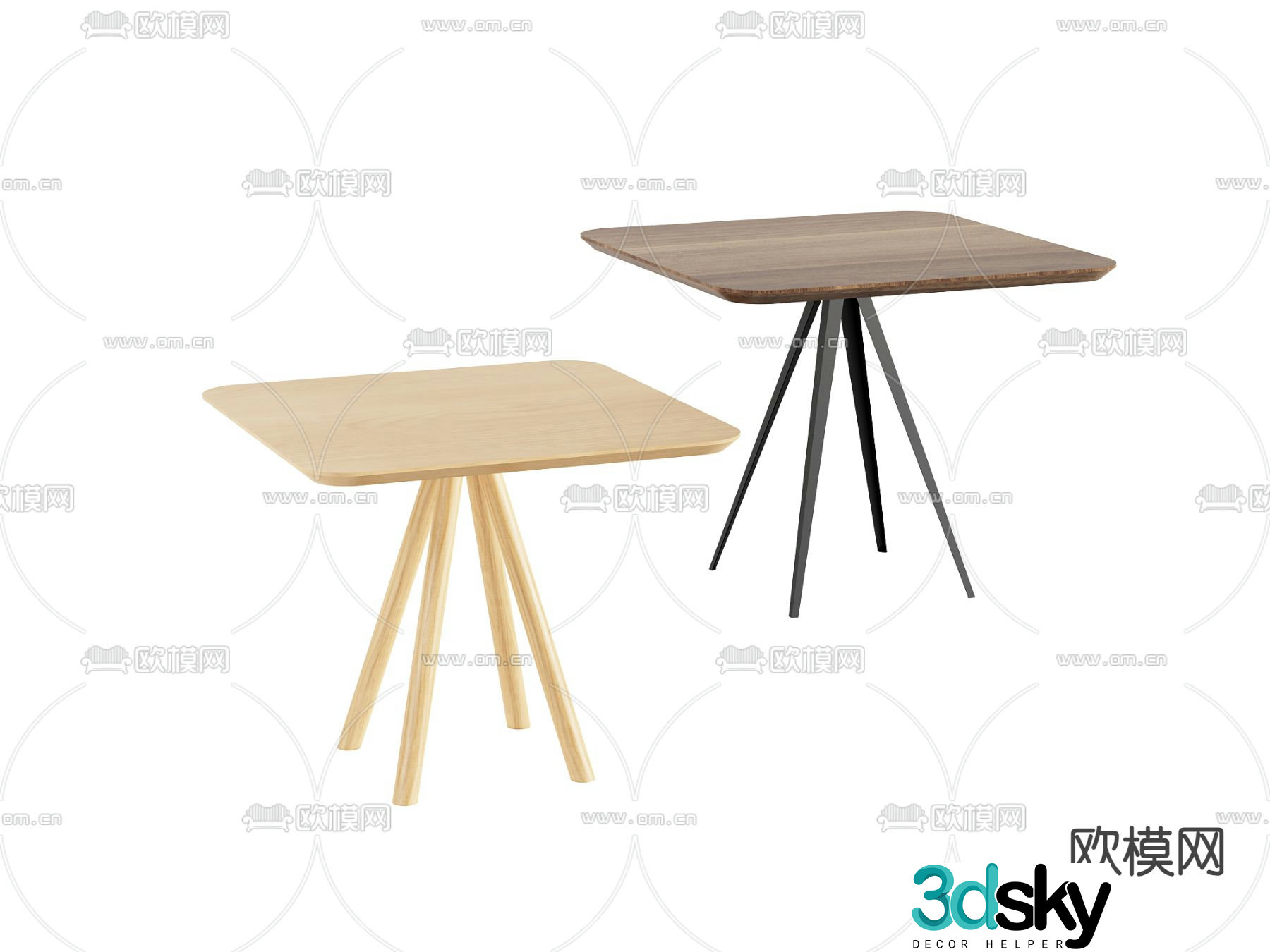 Modern casual table negotiation table 3d model