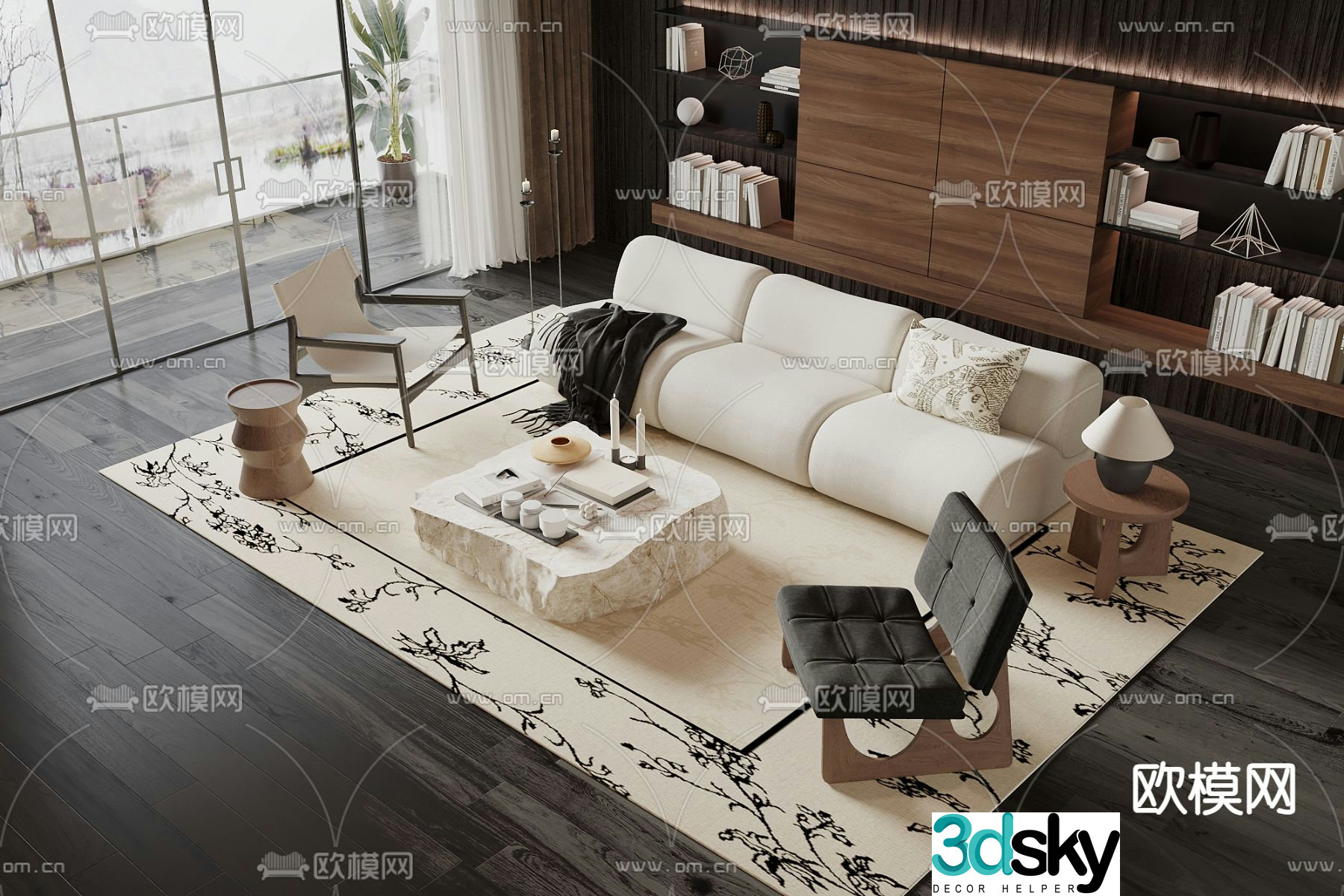 Medieval style sofa combination 3d model