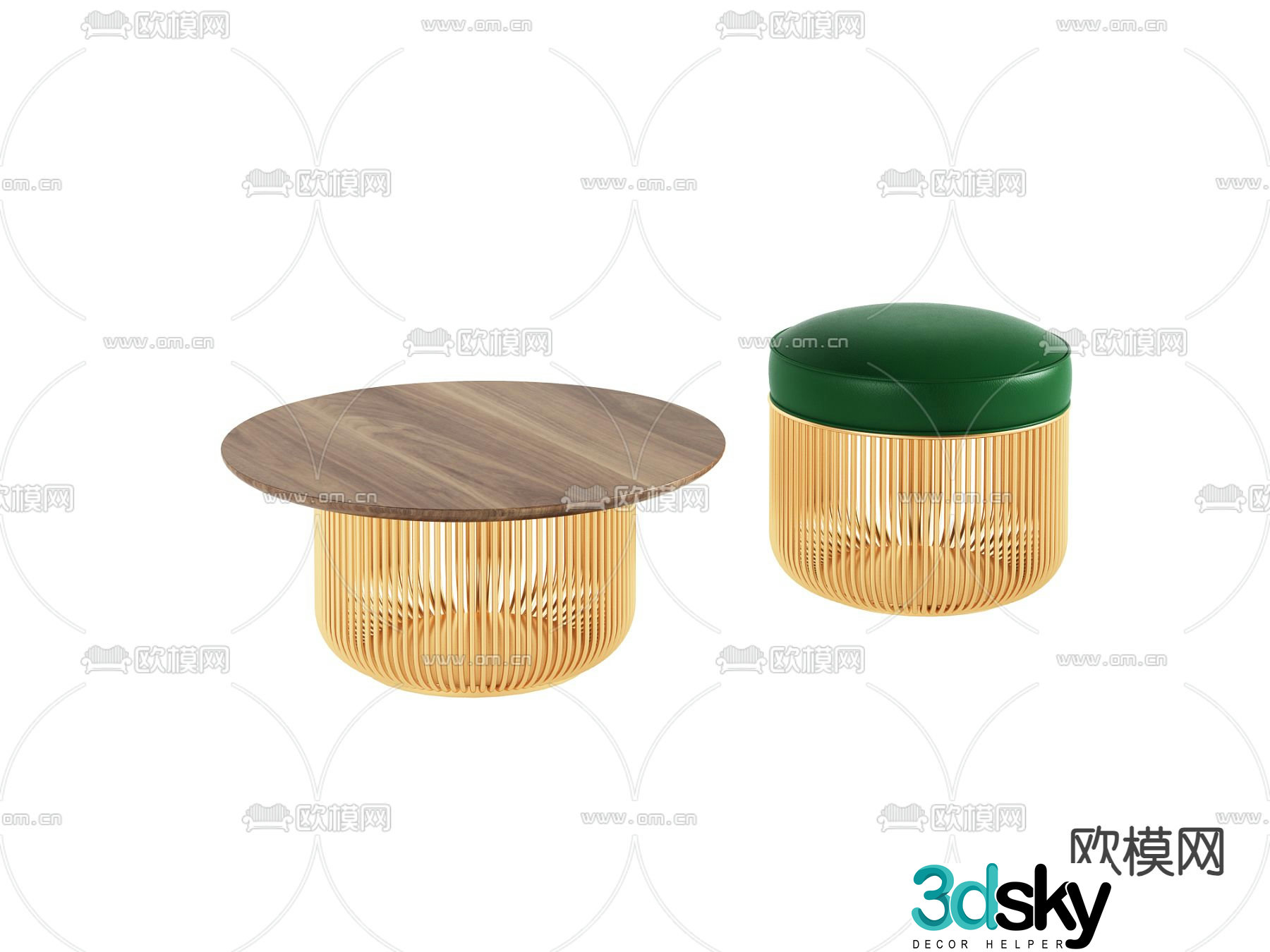 Modern side table 3D model